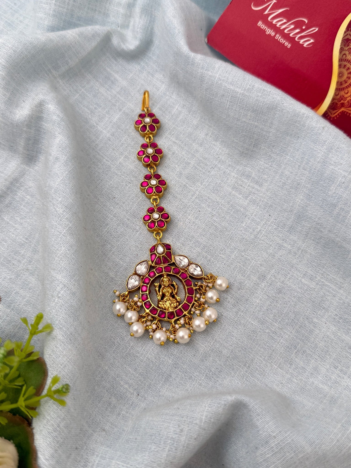 Jadau Kundan Premium Lakshmi Maang Tikka| M0309 - Mahilas