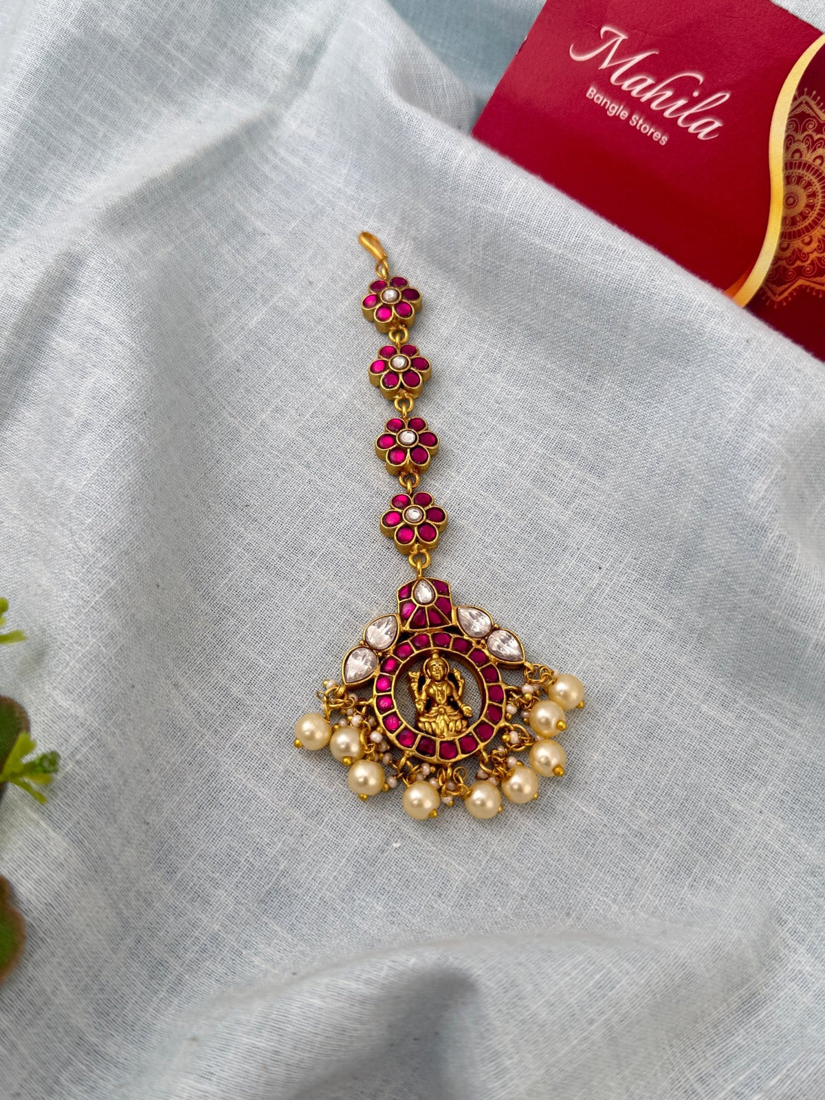 Jadau Kundan Premium Lakshmi Maang Tikka| M0310 - Mahilas