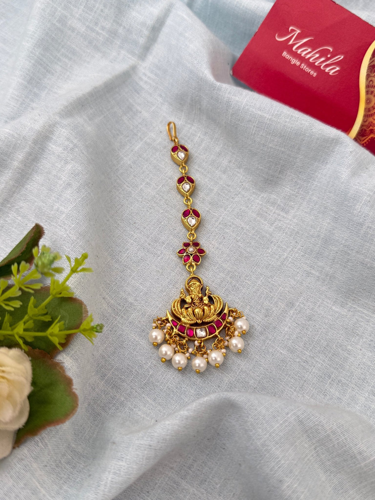 Jadau Kundan Premium Lakshmi Maang Tikka| M0318 - Mahilas