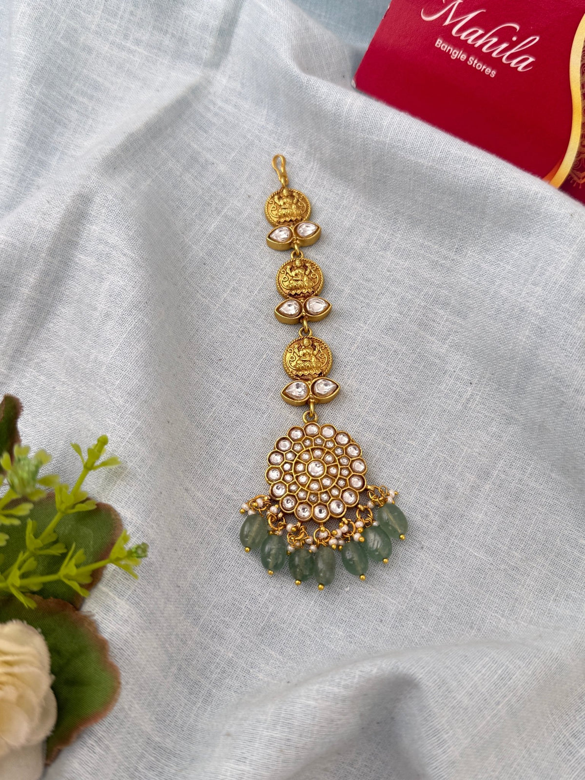 Jadau Kundan Premium Lakshmi Maang Tikka| M0319 - Mahilas