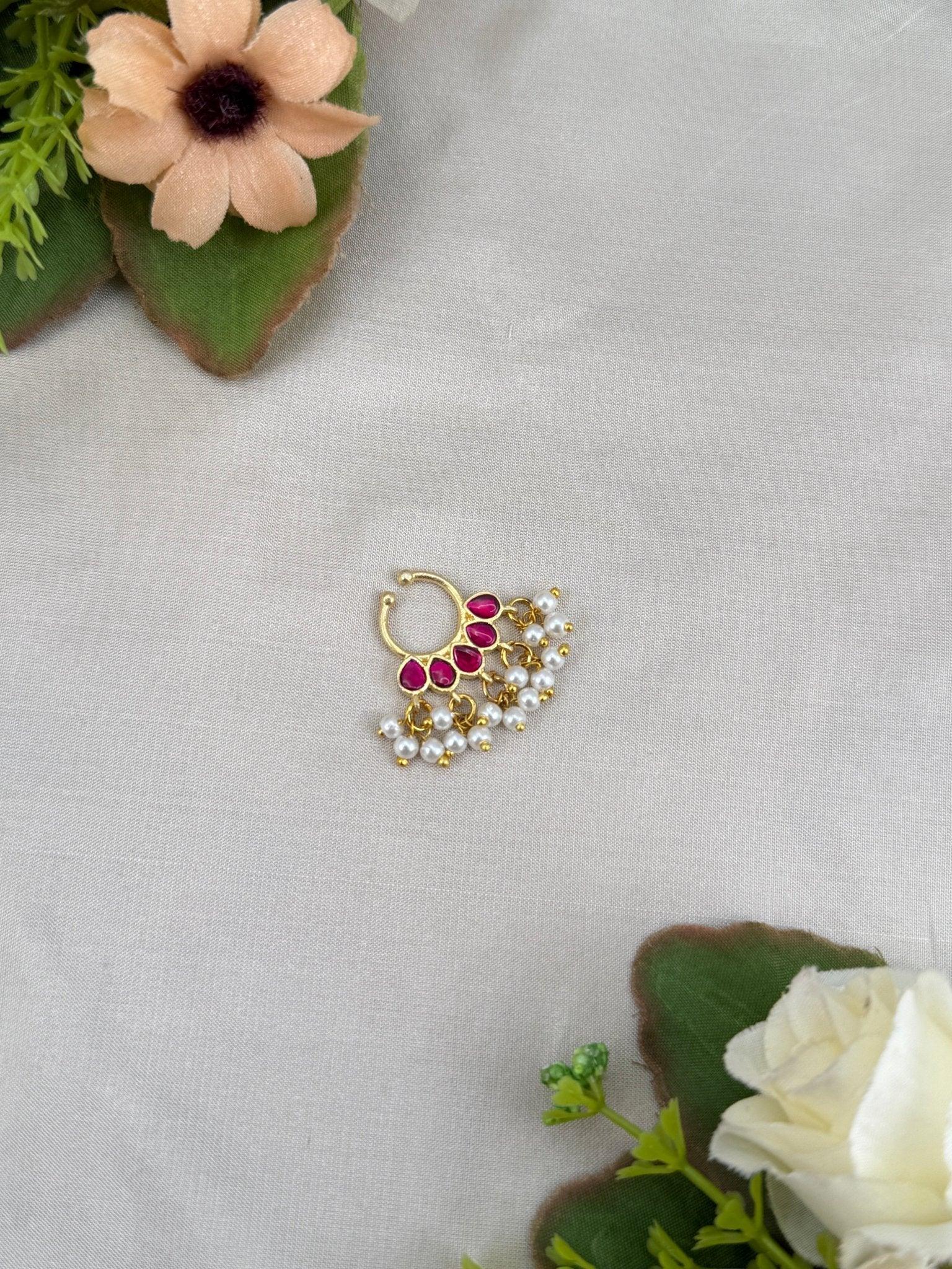 Jadau Kundan Septum Nose Rings 59 - Mahilas