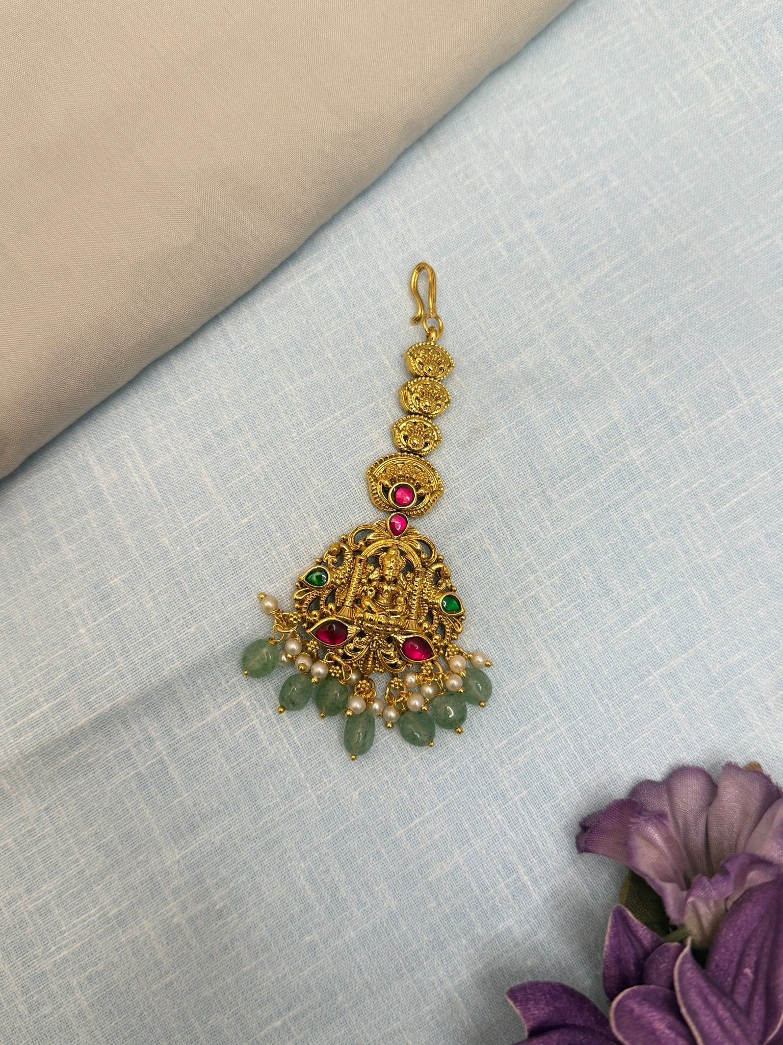 Jadau Maang Teeka 4129 (3 Colours) - Mahilas