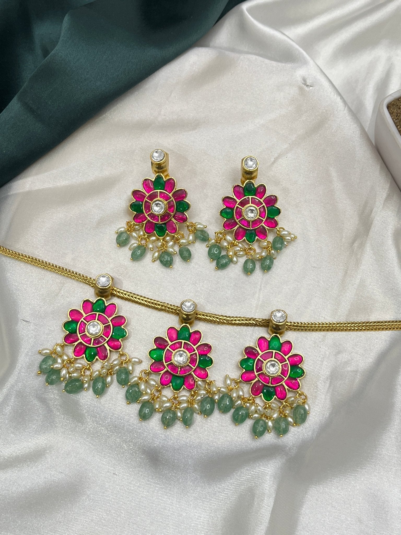 Jadau Necklace Set 081 - Mahilas