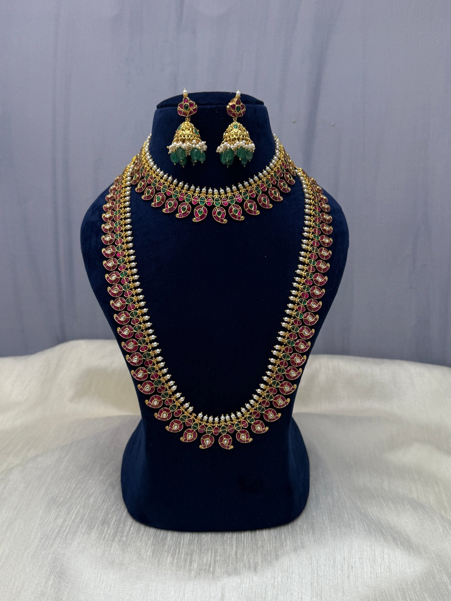 Jadau Semi Bridal Necklace Set 275 - Mahilas