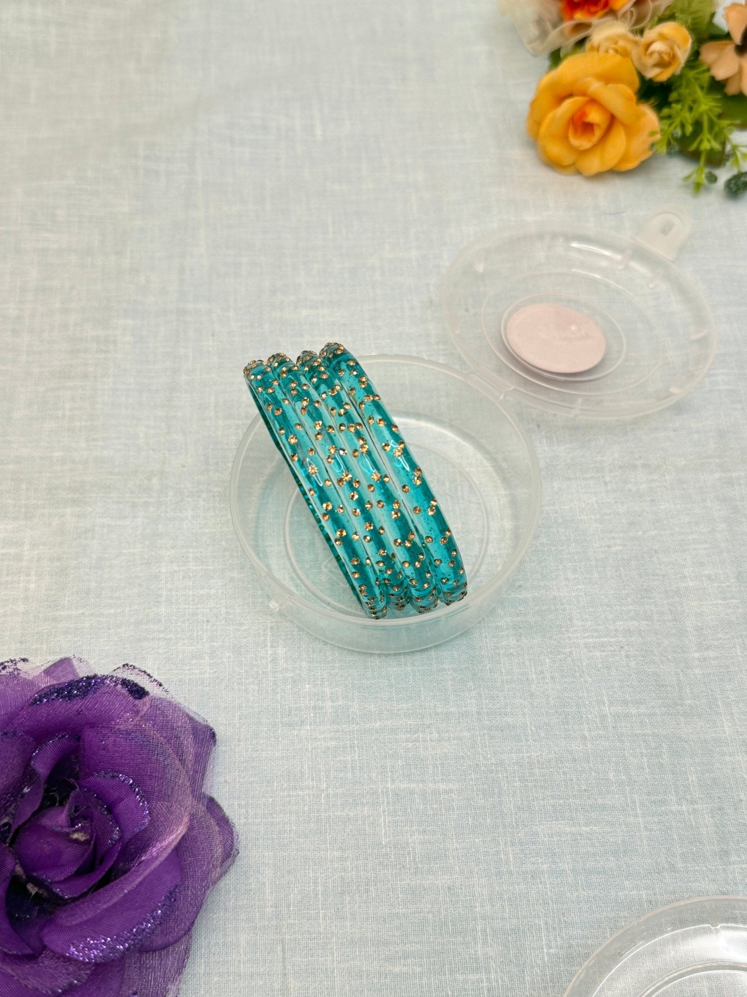 Kada Glass Bangles for Gifting Your Loved Ones - Pack Water Drop - Mahilas