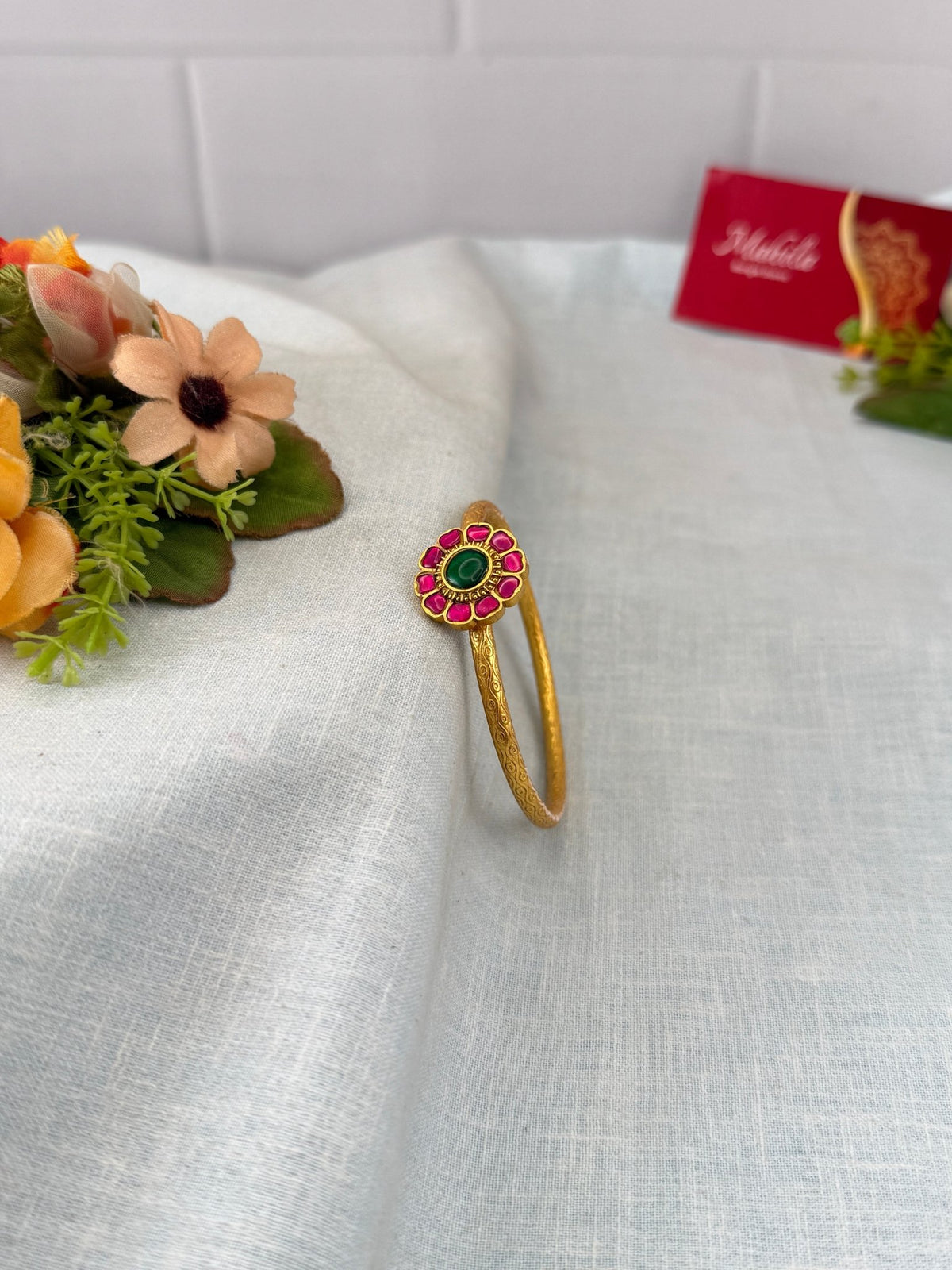 Kundan Bracelet | Open Kada | L0049 - Mahilas