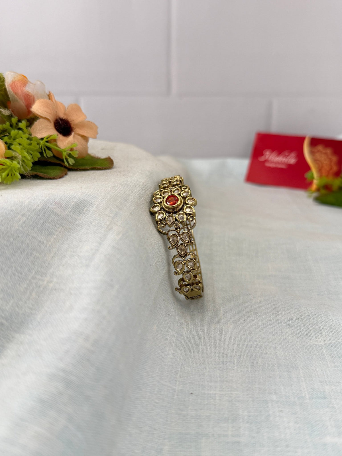 Kundan Bracelet | Open Kada | L0087 - Mahilas