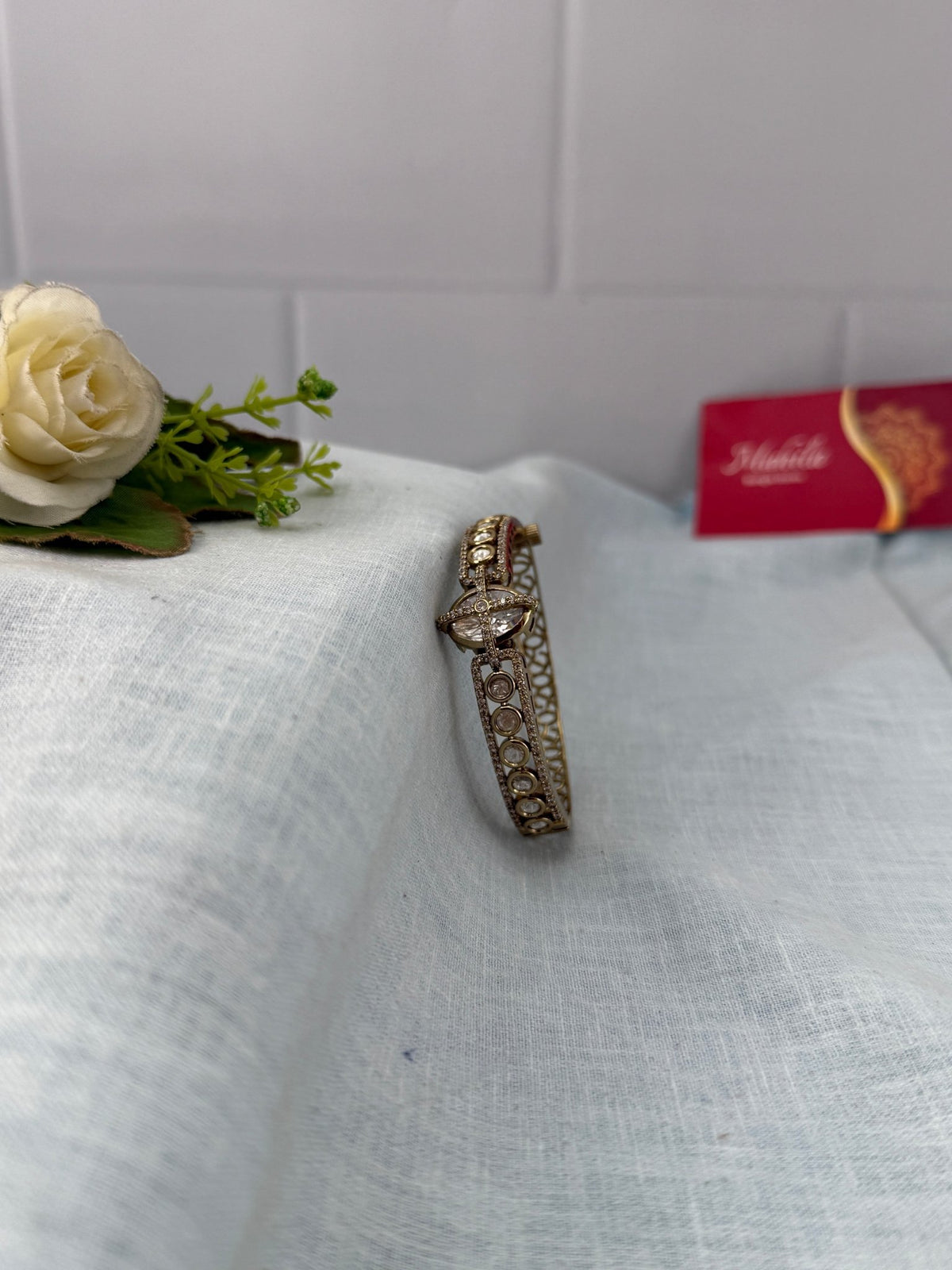 Kundan Bracelet | Open Kada | L0102 - Mahilas