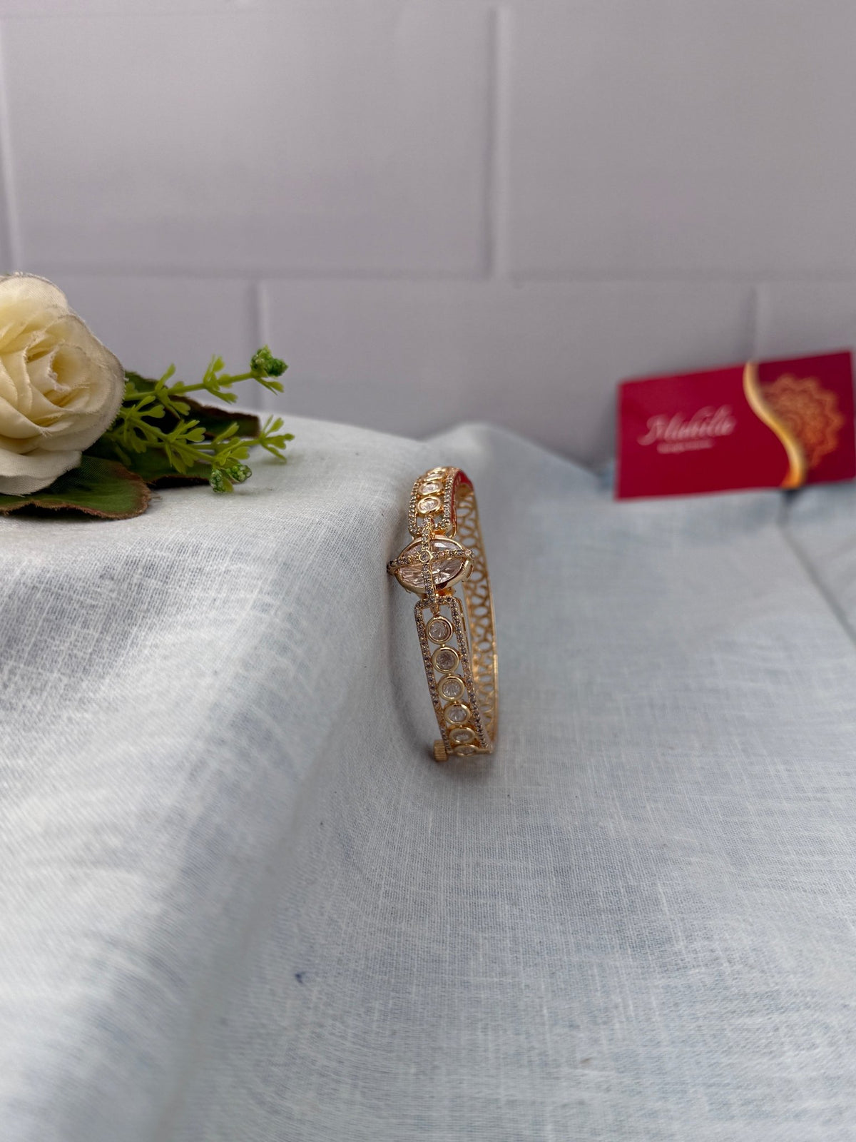 Kundan Bracelet | Open Kada | L0109 - Mahilas