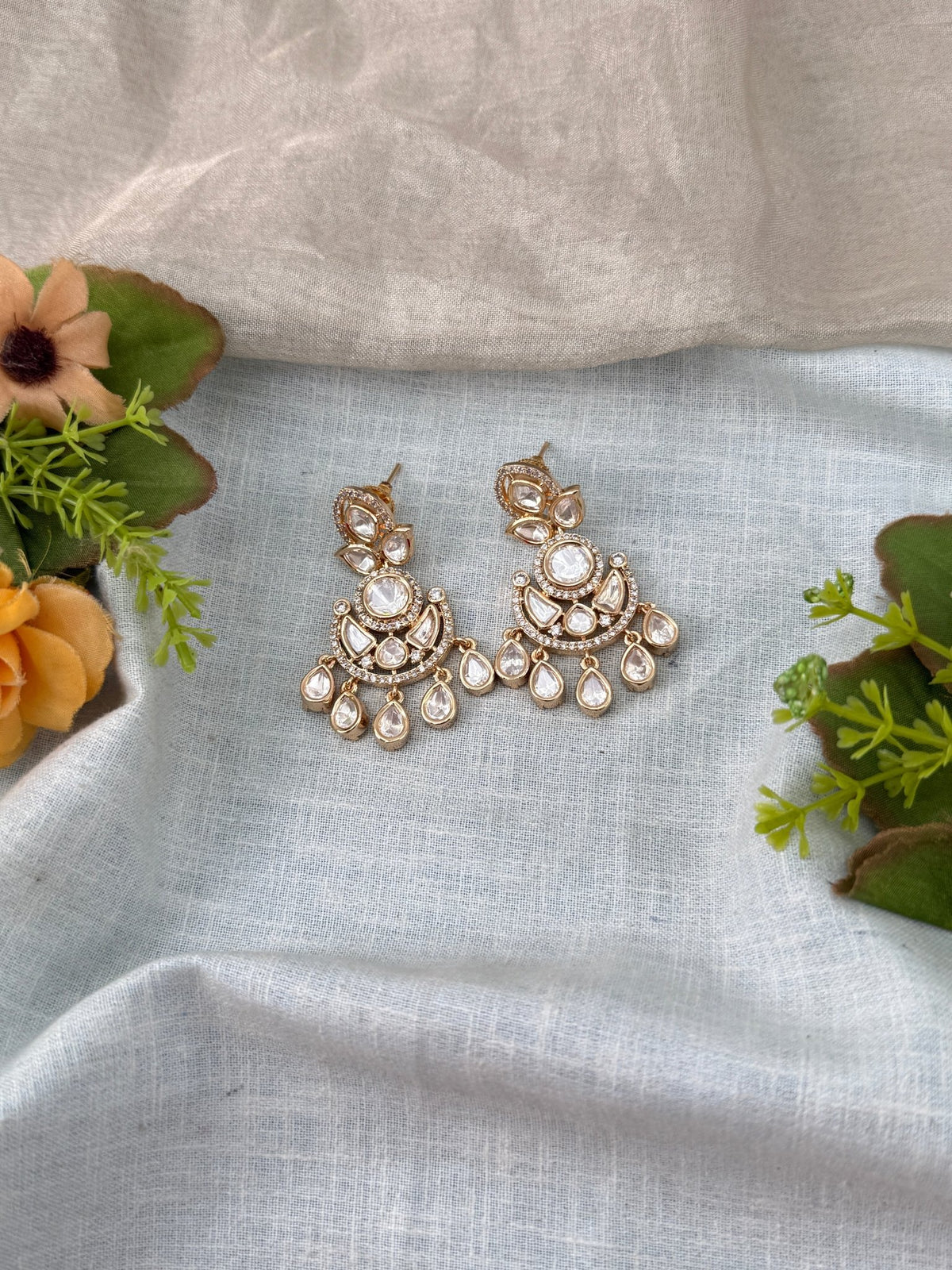 Kundan Chandbali Style Earrings | E0253 - Mahilas