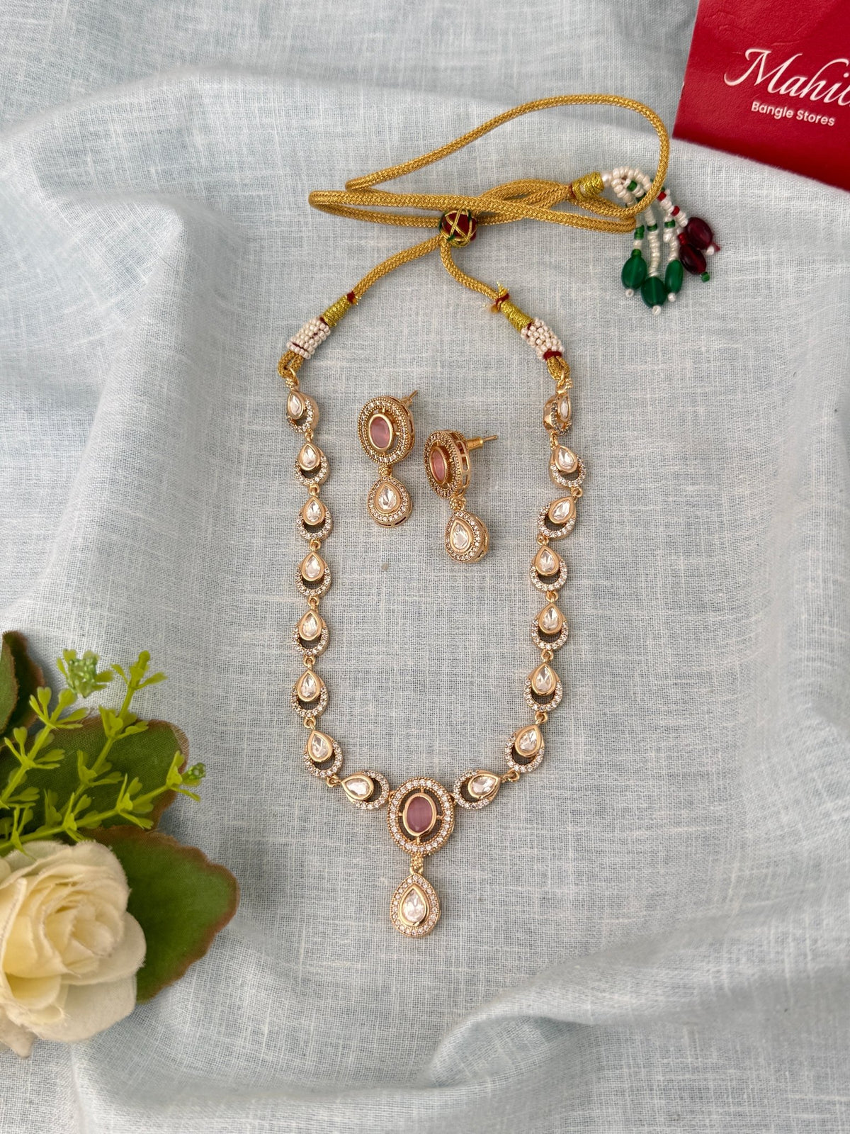 Kundan Designer Necklace Premium Short Set | N0816 - Mahilas