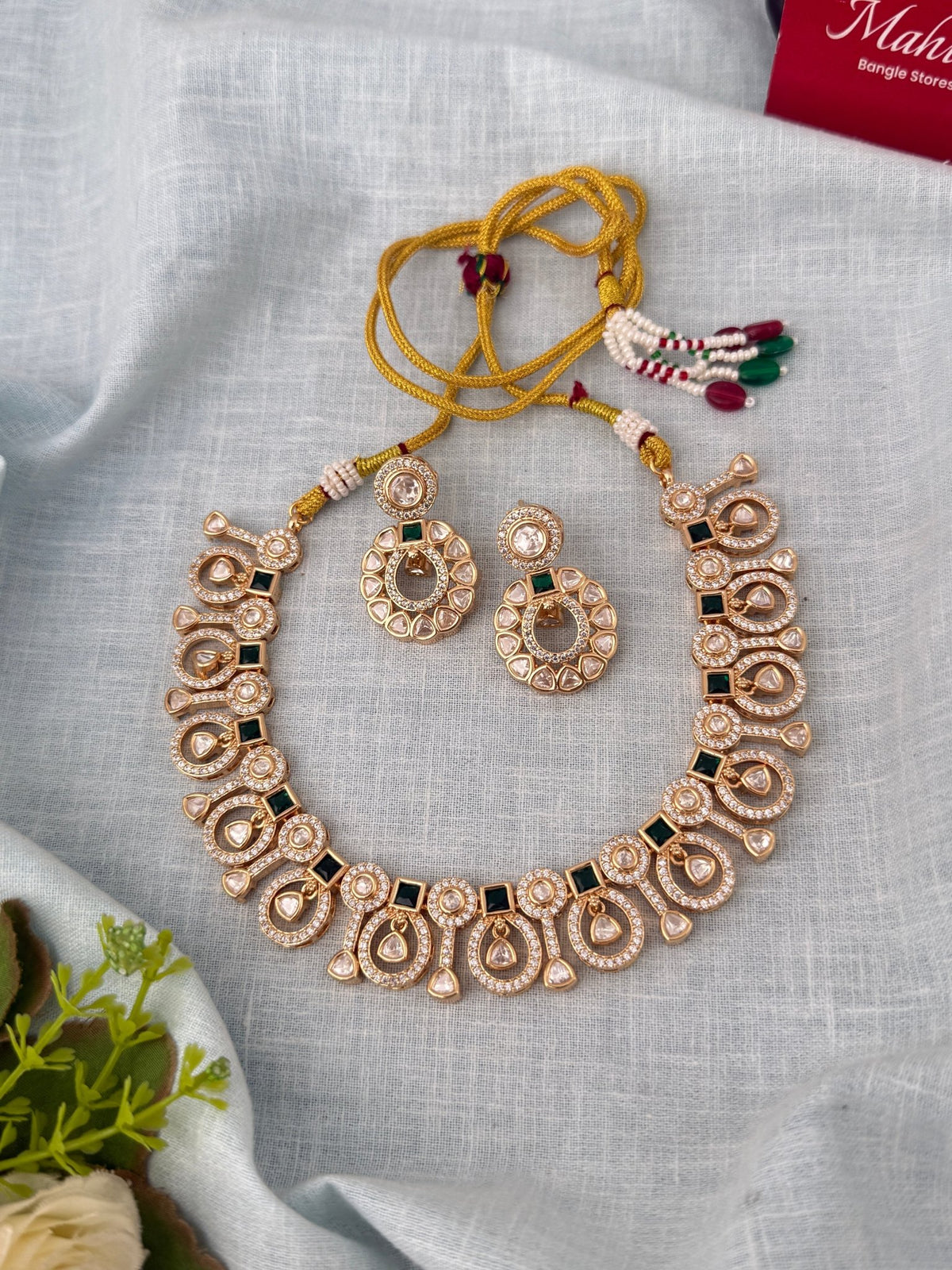 Kundan Designer Necklace Premium Short Set | N0921 - Mahilas