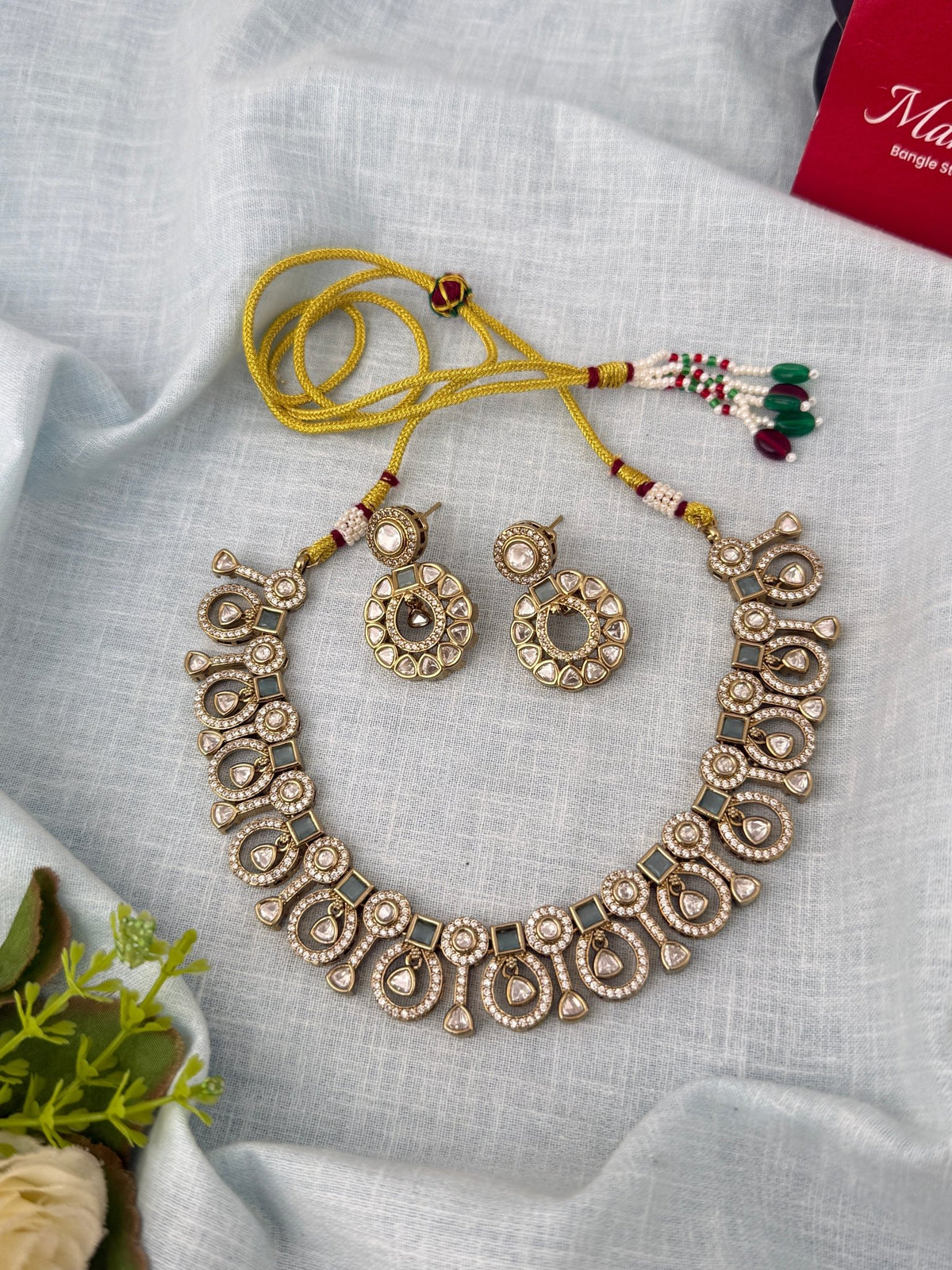 Kundan Designer Necklace Premium Short Set | N0928 - Mahilas