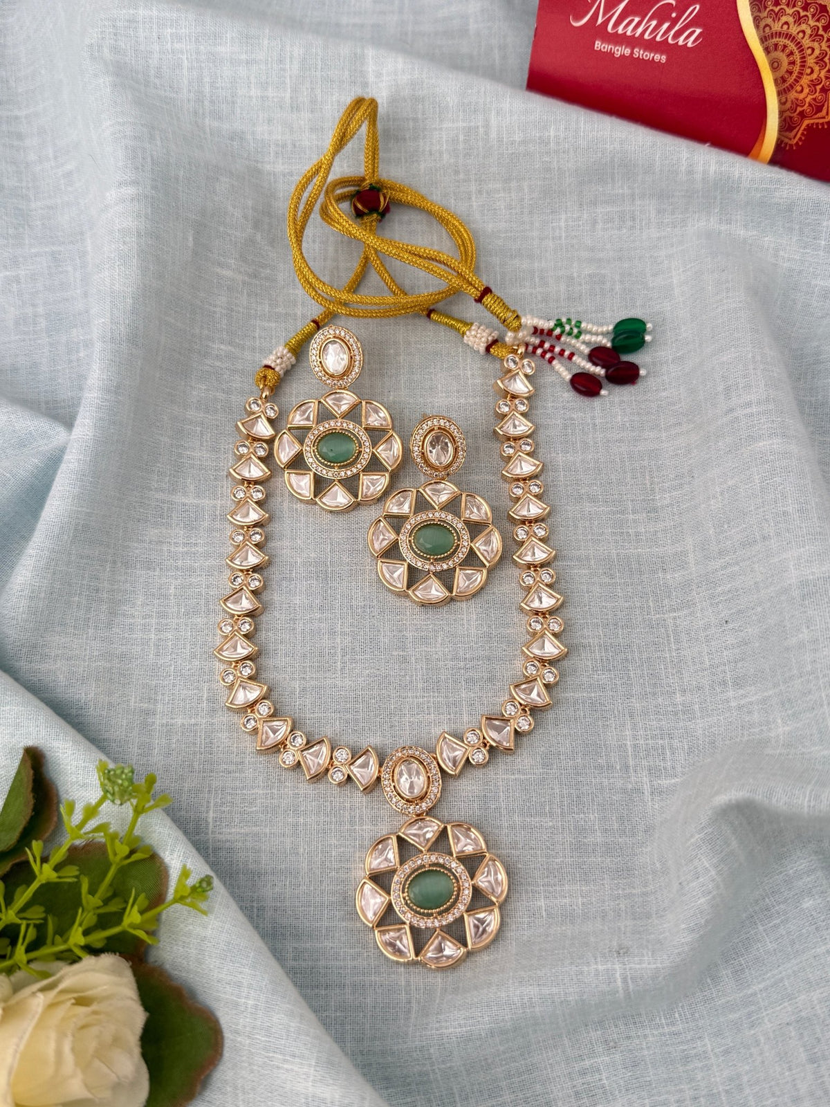 Kundan Designer Necklace Premium Short Set | N0933 - Mahilas