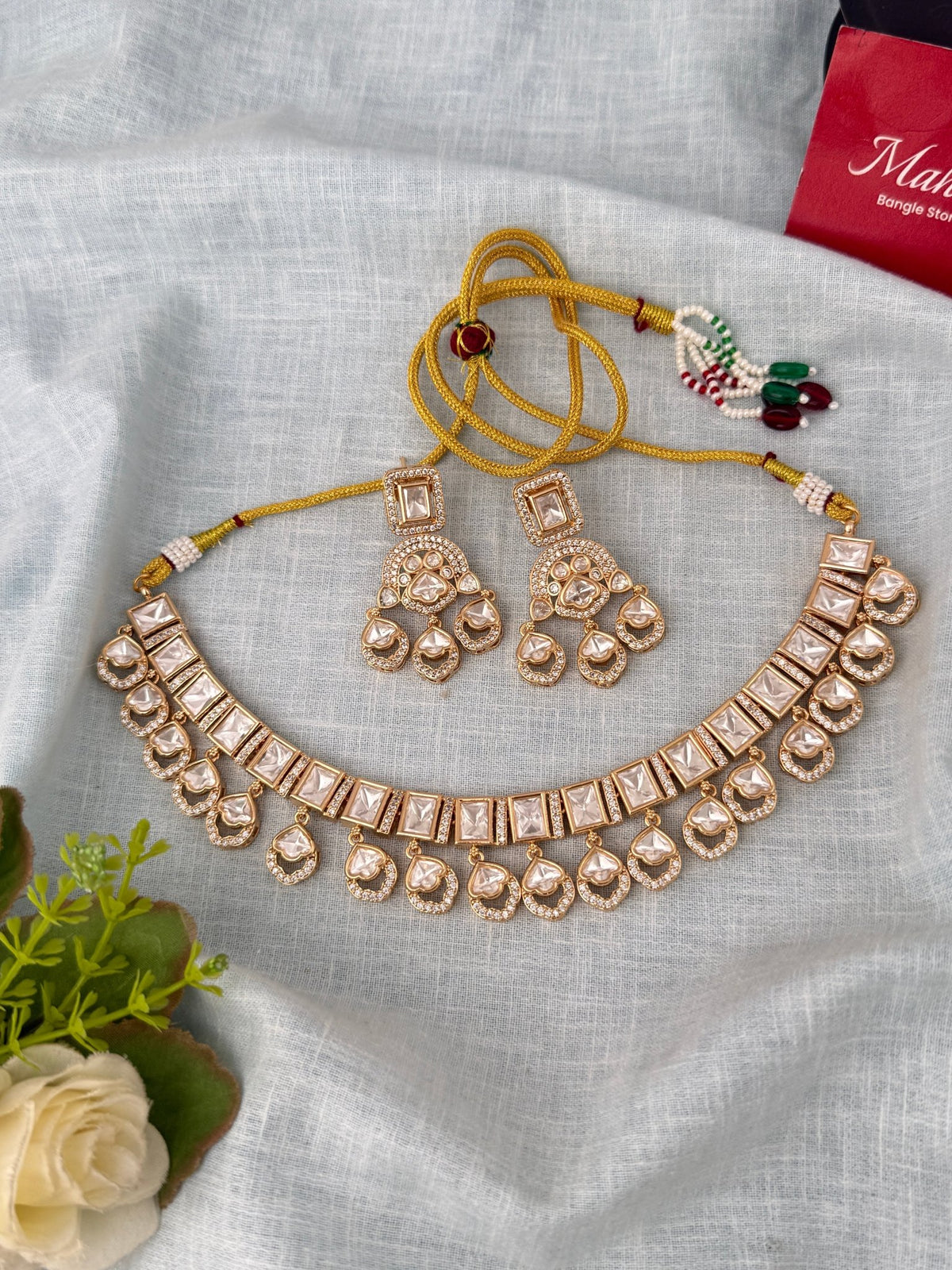 Kundan Designer Necklace Premium Short Set | N0937 - Mahilas