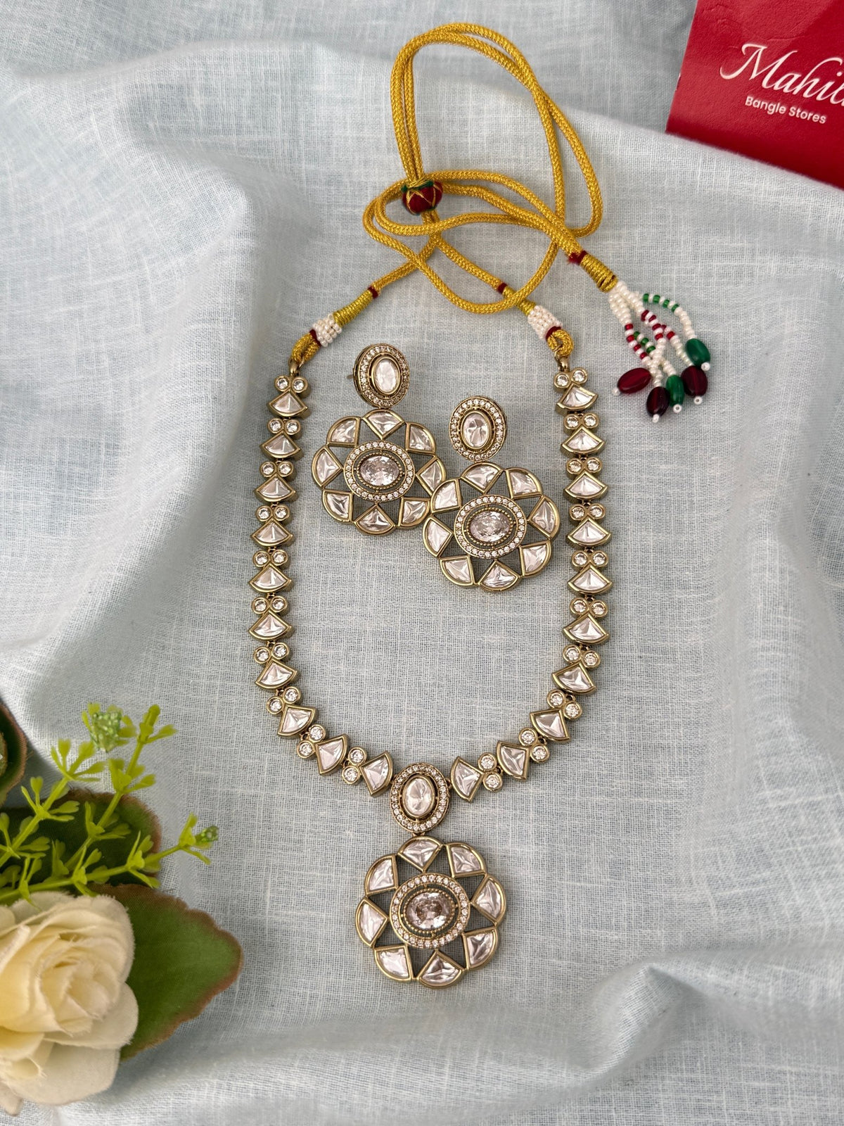 Kundan Designer Necklace Premium Short Set | N0939 - Mahilas