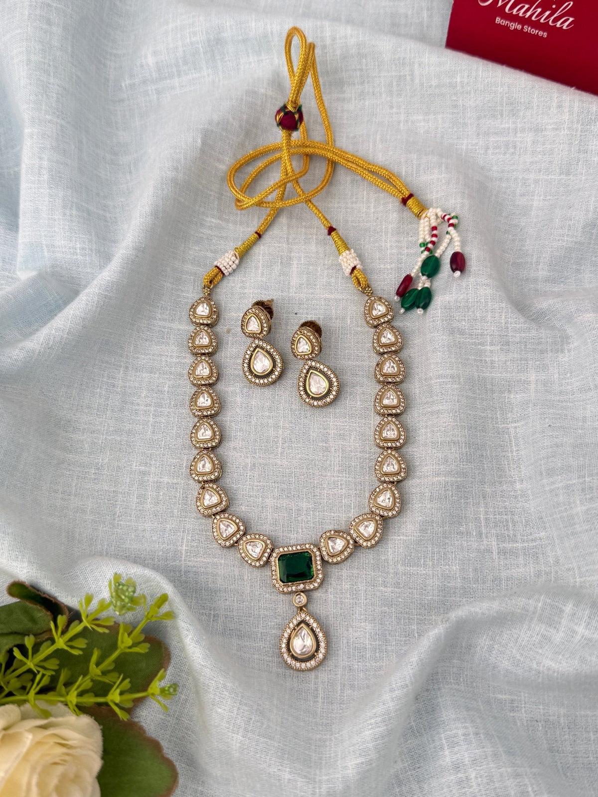 Kundan Designer Necklace Premium Short Set | N0964 - Mahilas