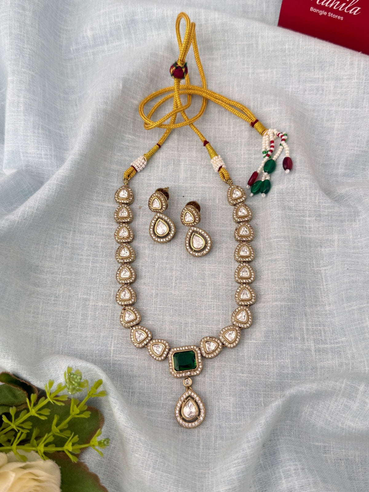 Kundan Designer Necklace Premium Short Set | N0964 - Mahilas