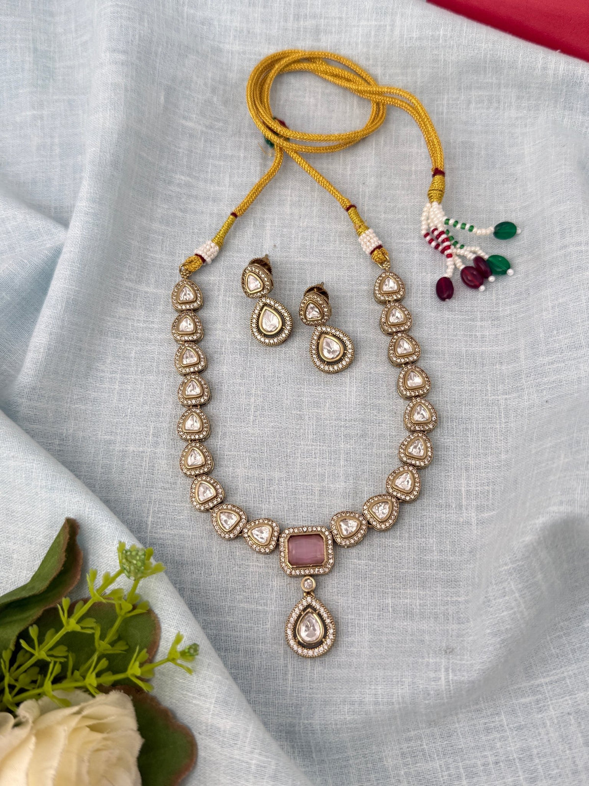 Kundan Designer Necklace Premium Short Set | N0967 - Mahilas