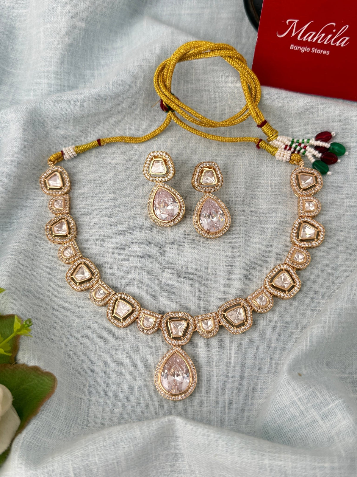 Kundan Designer Necklace Premium Short Set | N1027 - Mahilas
