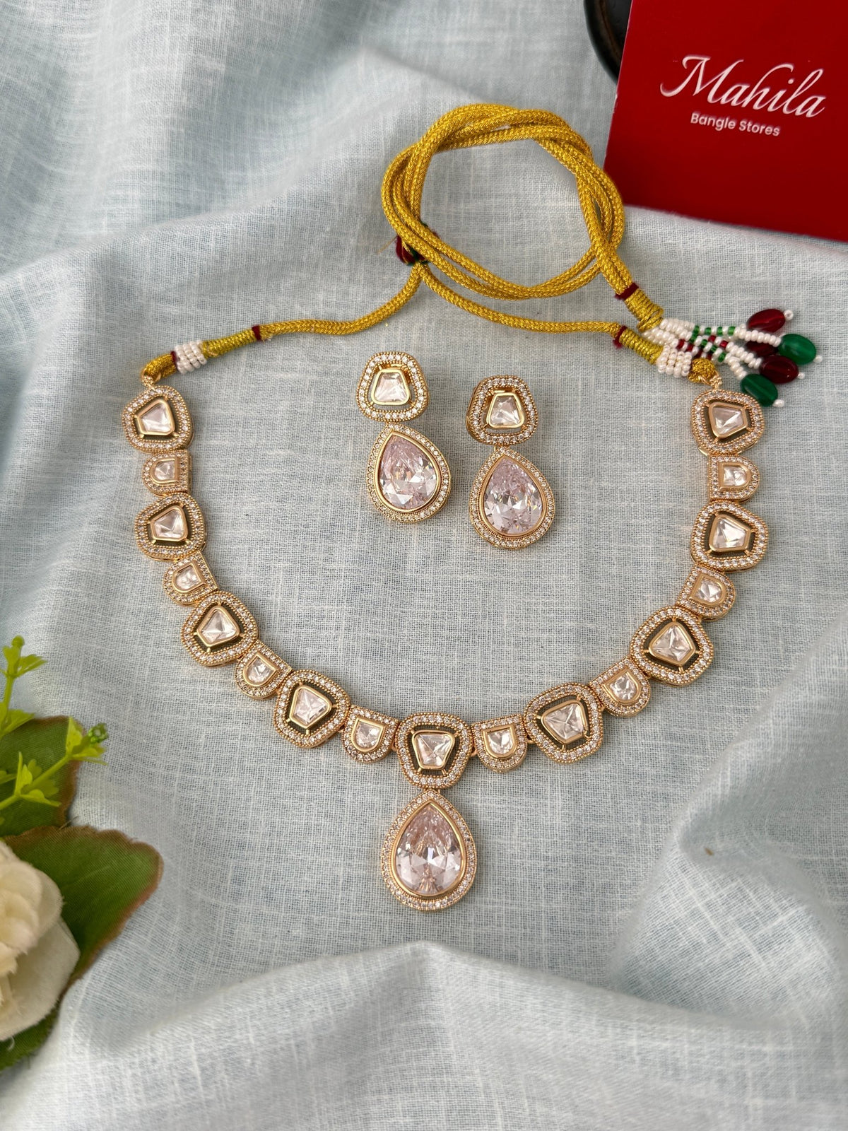 Kundan Designer Necklace Premium Short Set | N1027 - Mahilas