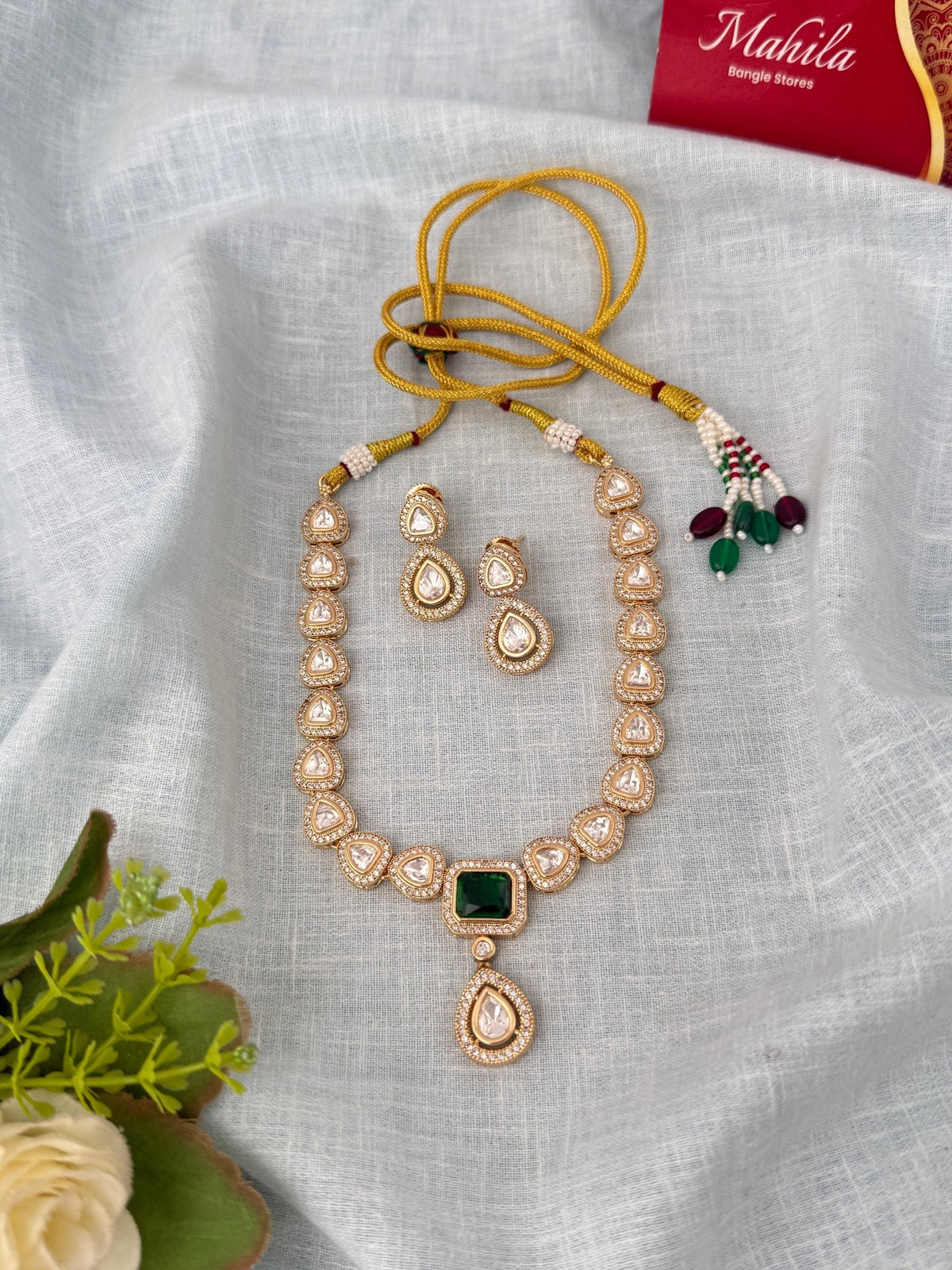 Kundan Designer Necklace Premium Short Set | N1046 - Mahilas