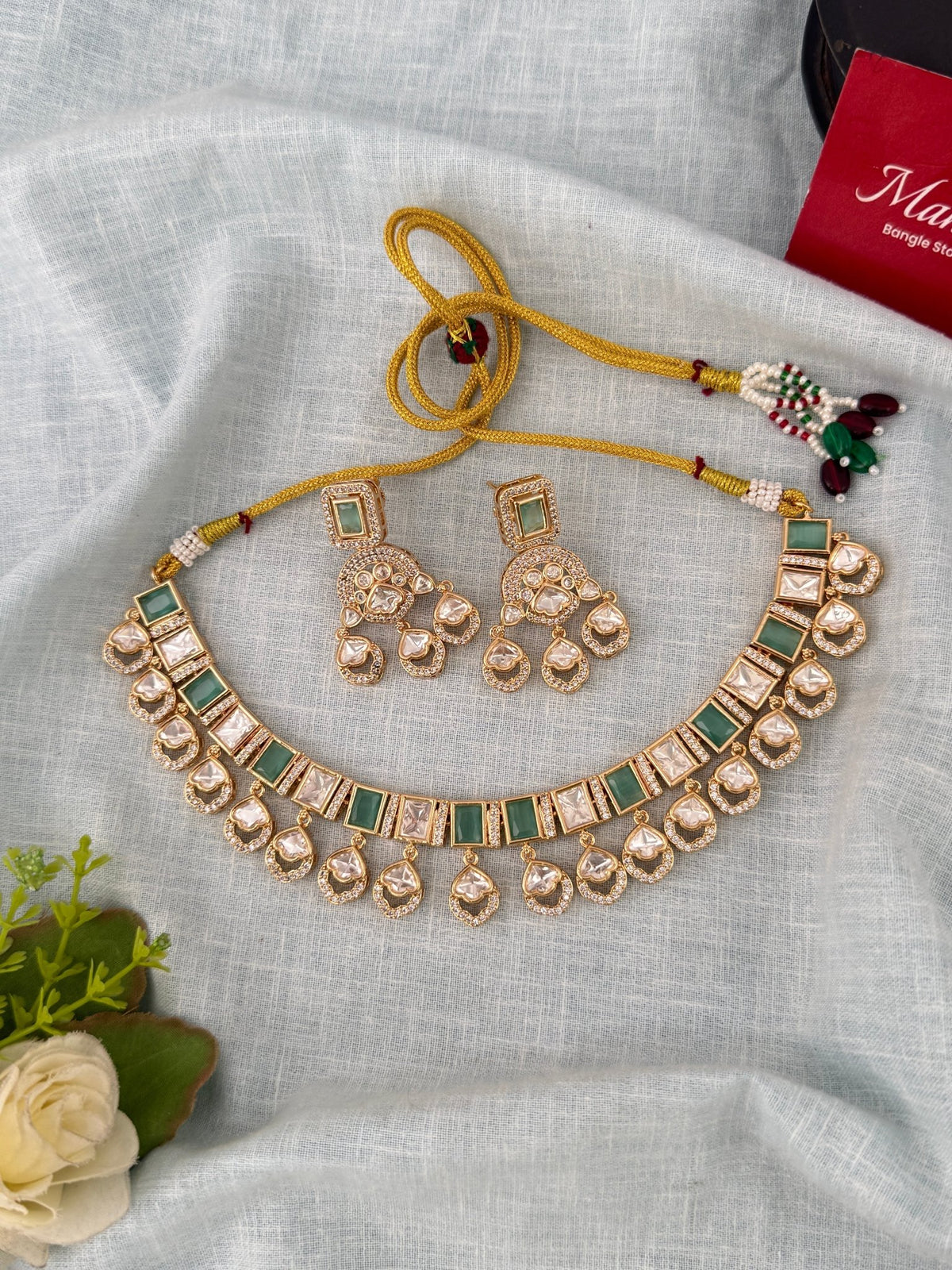 Kundan Designer Necklace Premium Short Set | N1206 - Mahilas