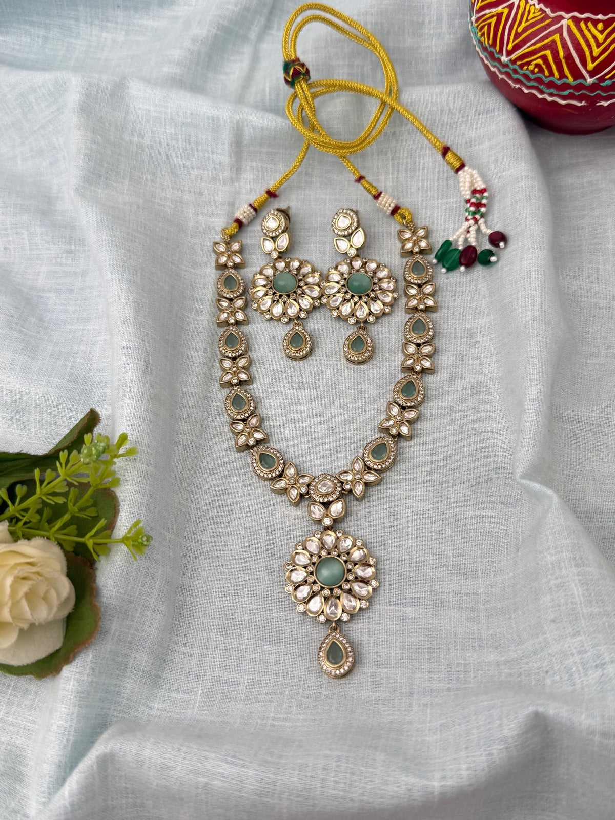 Kundan Designer Necklace Premium Short Set | N1266 - Mahilas