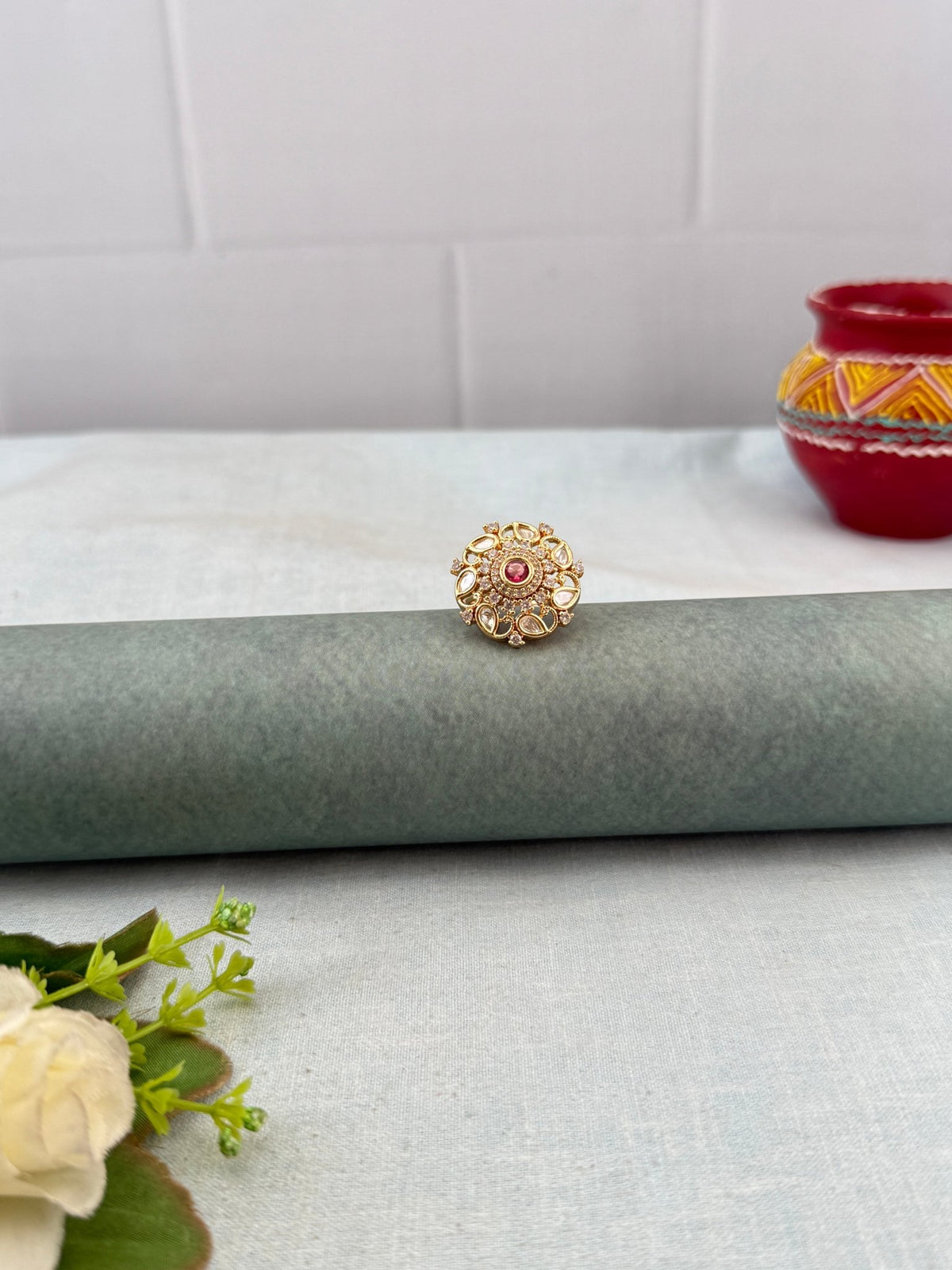 Kundan Finger Ring | F0017 - Mahilas