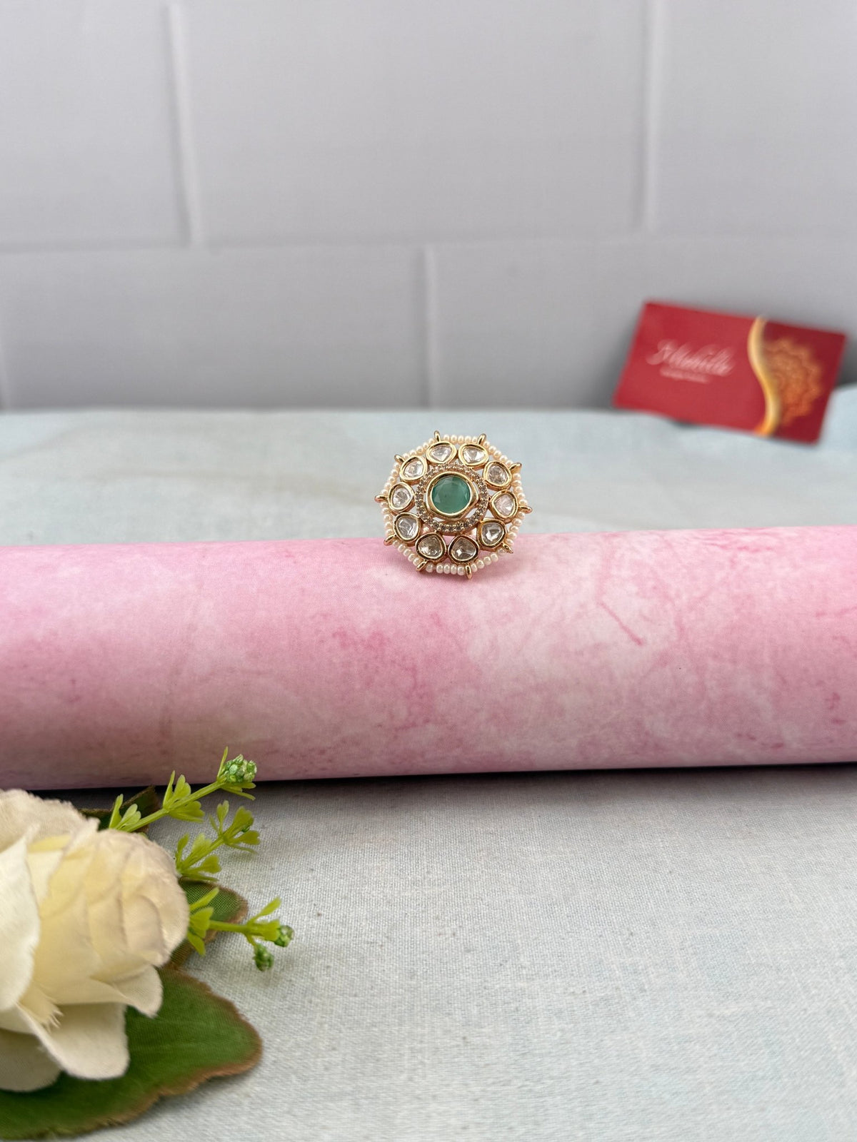 Kundan Finger Ring | F0038 - Mahilas