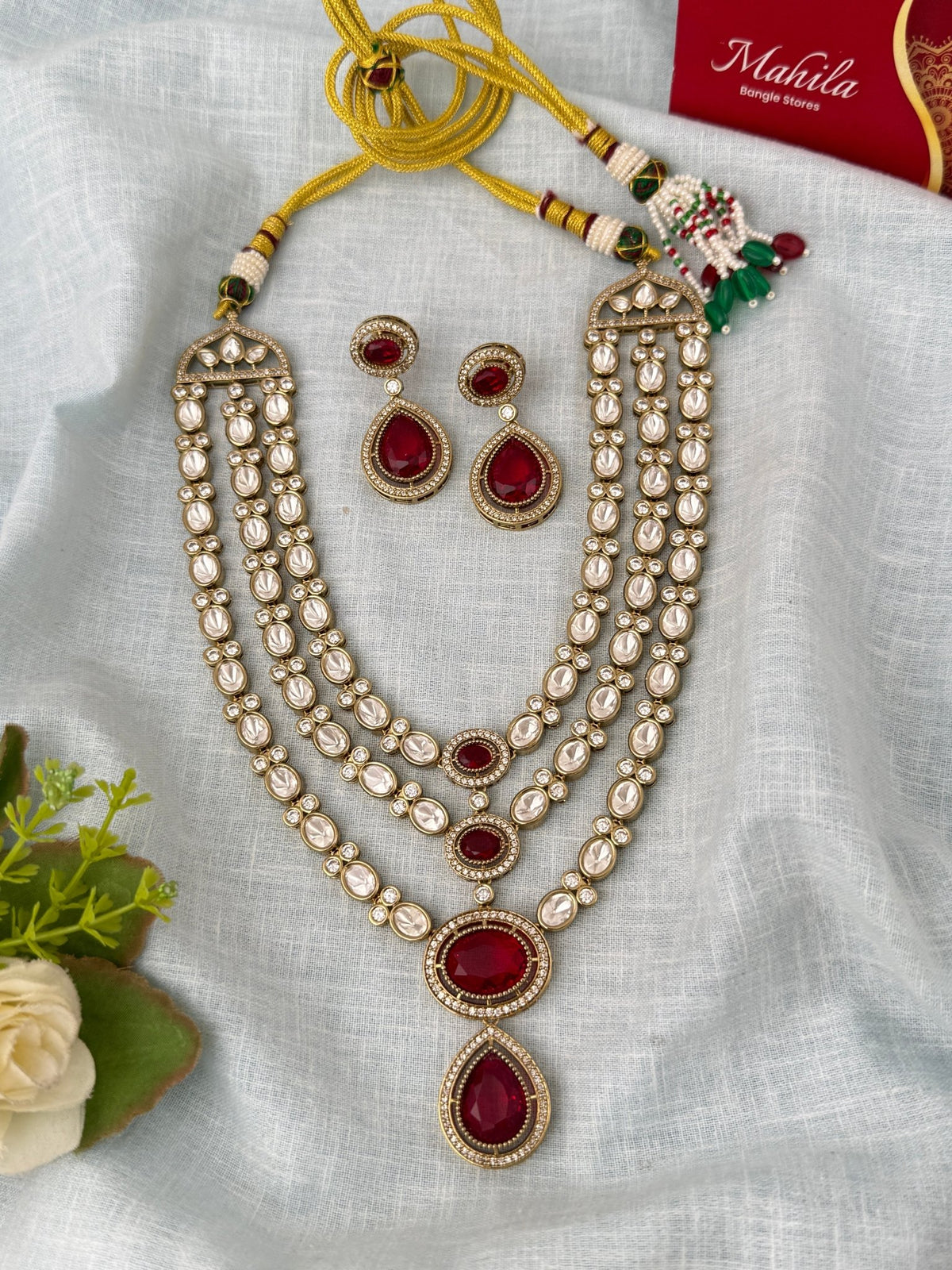Kundan Layered Necklace Luxurious Long Set | N0977 - Mahilas