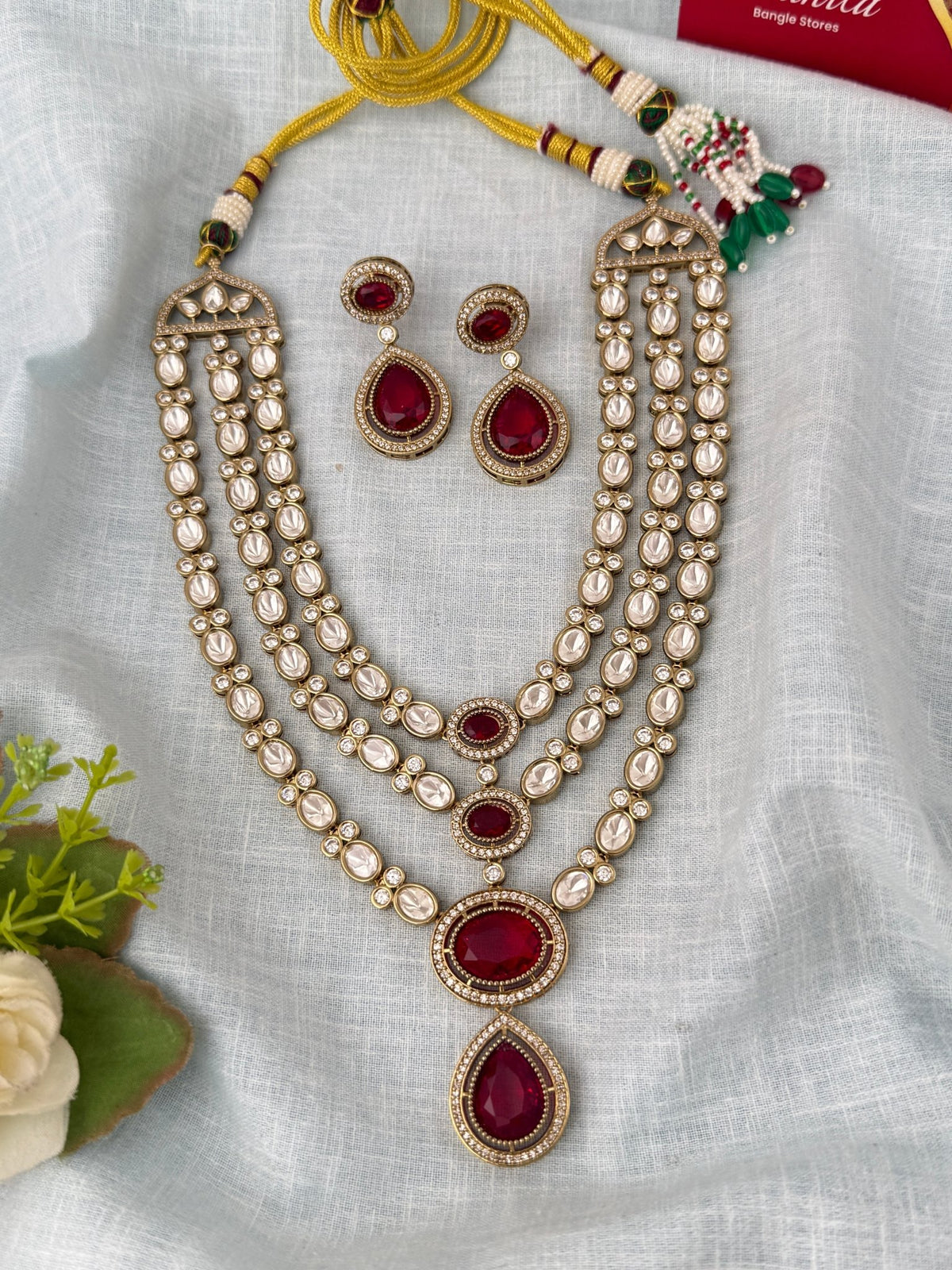 Kundan Layered Necklace Luxurious Long Set | N0977 - Mahilas