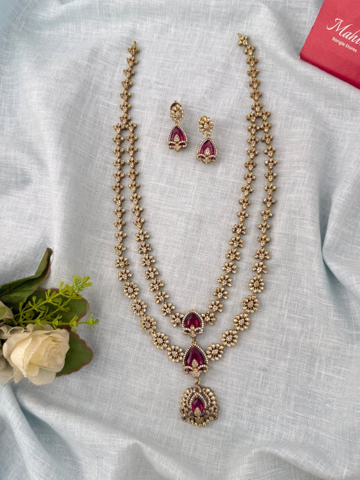 Kundan Layered Necklace Luxurious Long Set | N1202 - Mahilas