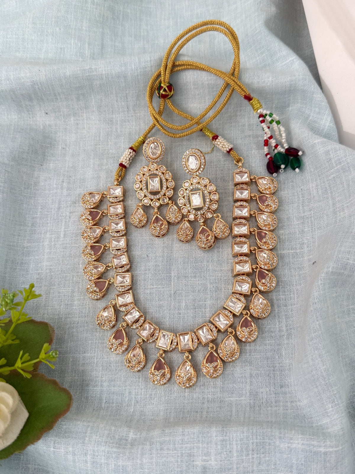Kundan Layered Necklace Premium Short Set | N0991 - Mahilas