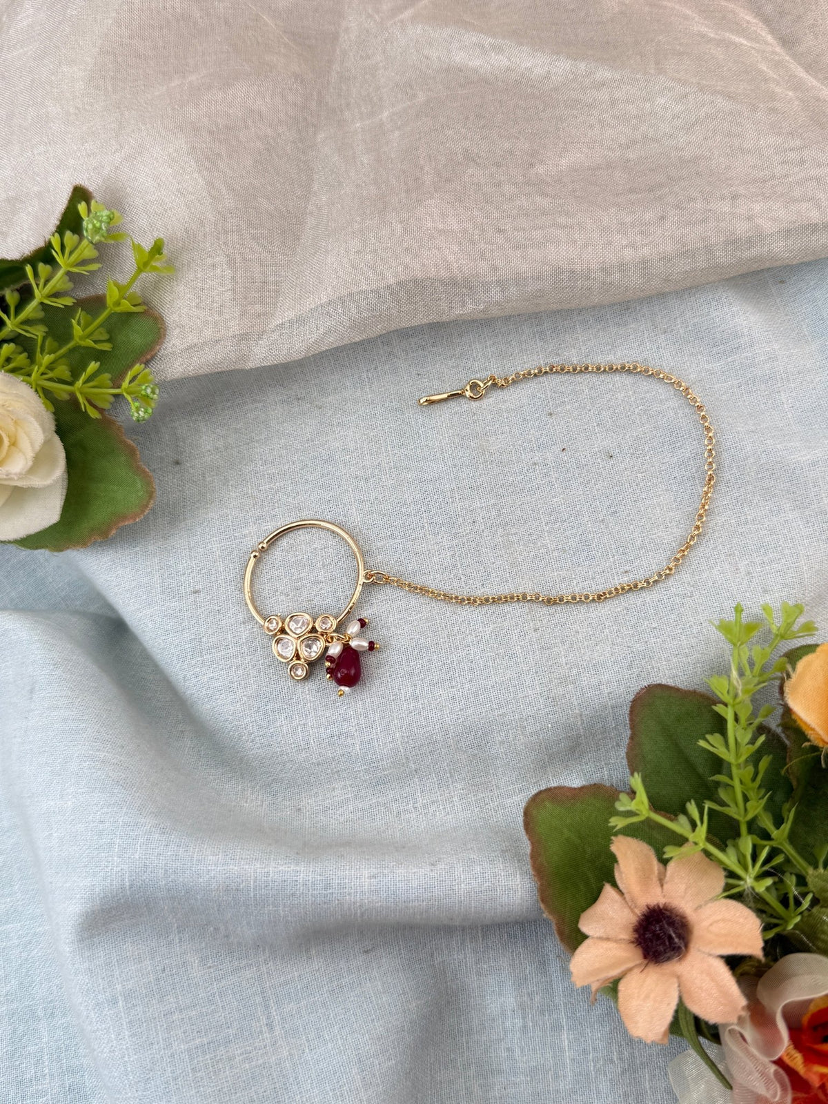 Kundan Nathu Nose Ring | O0018 - Mahilas
