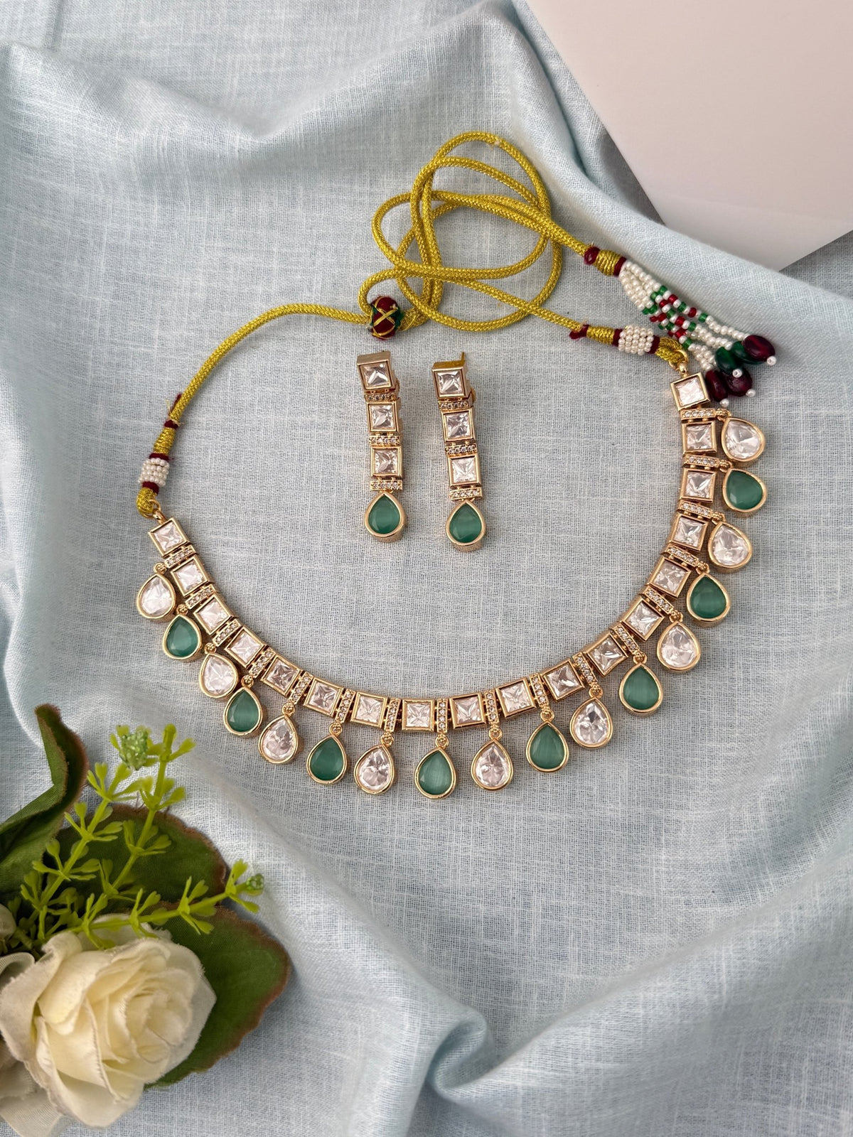 Kundan Necklace Premium Short Set | N0951 - Mahilas
