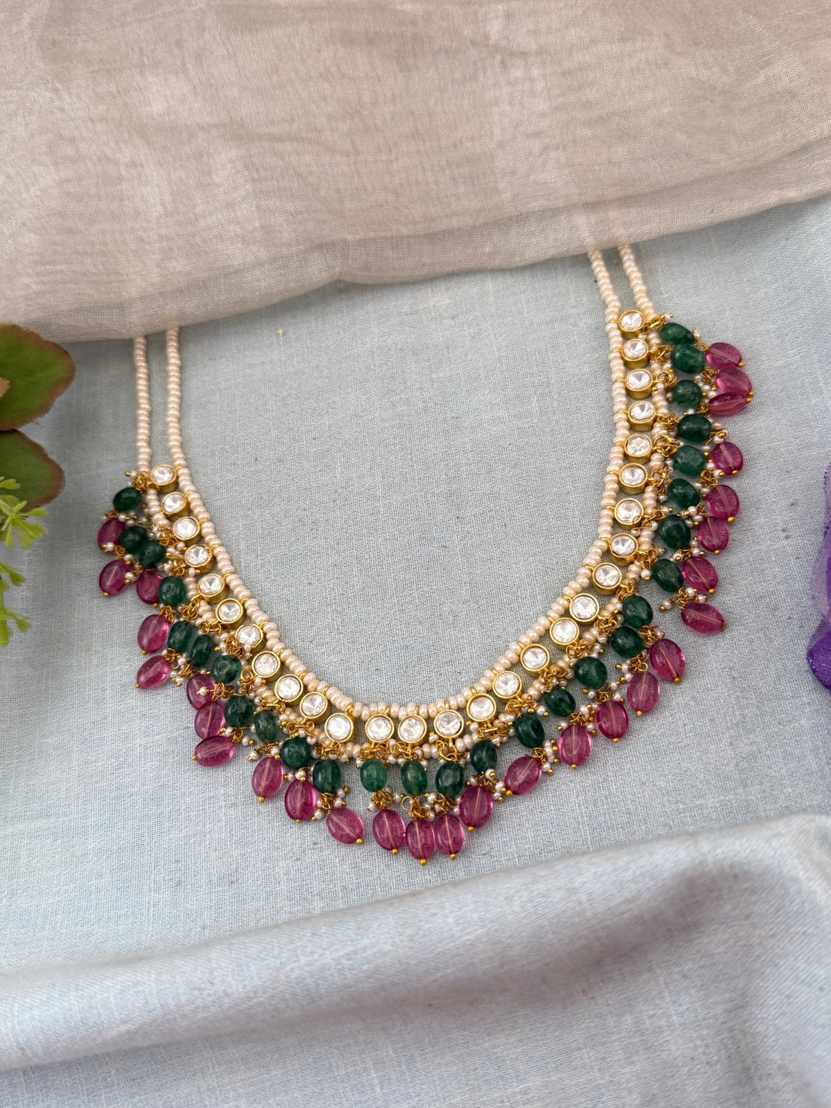 Kundan Pearl Necklace | N0129 - Mahilas