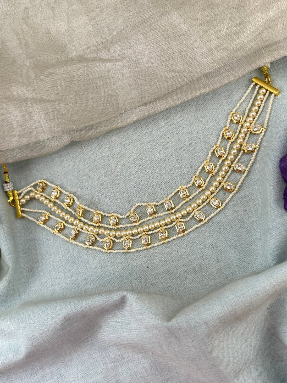 Kundan Pearl Necklace | N0132 - Mahilas