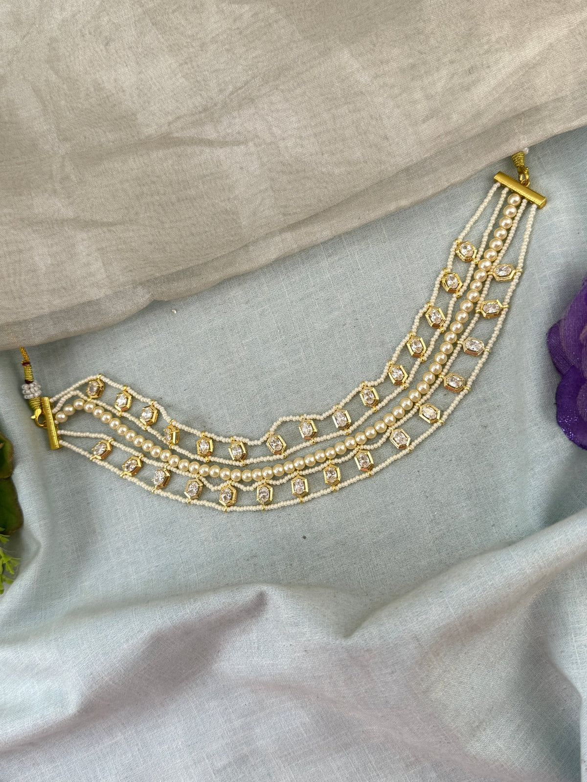 Kundan Pearl Necklace | N0132 - Mahilas