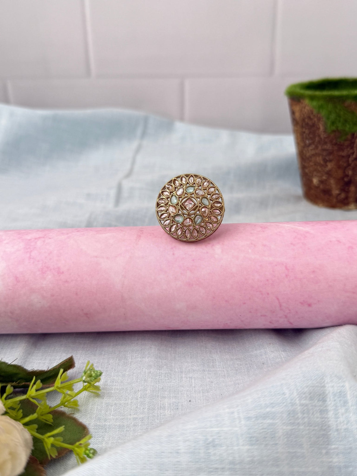 Kundan Premium Finger Ring| F0093 - Mahilas