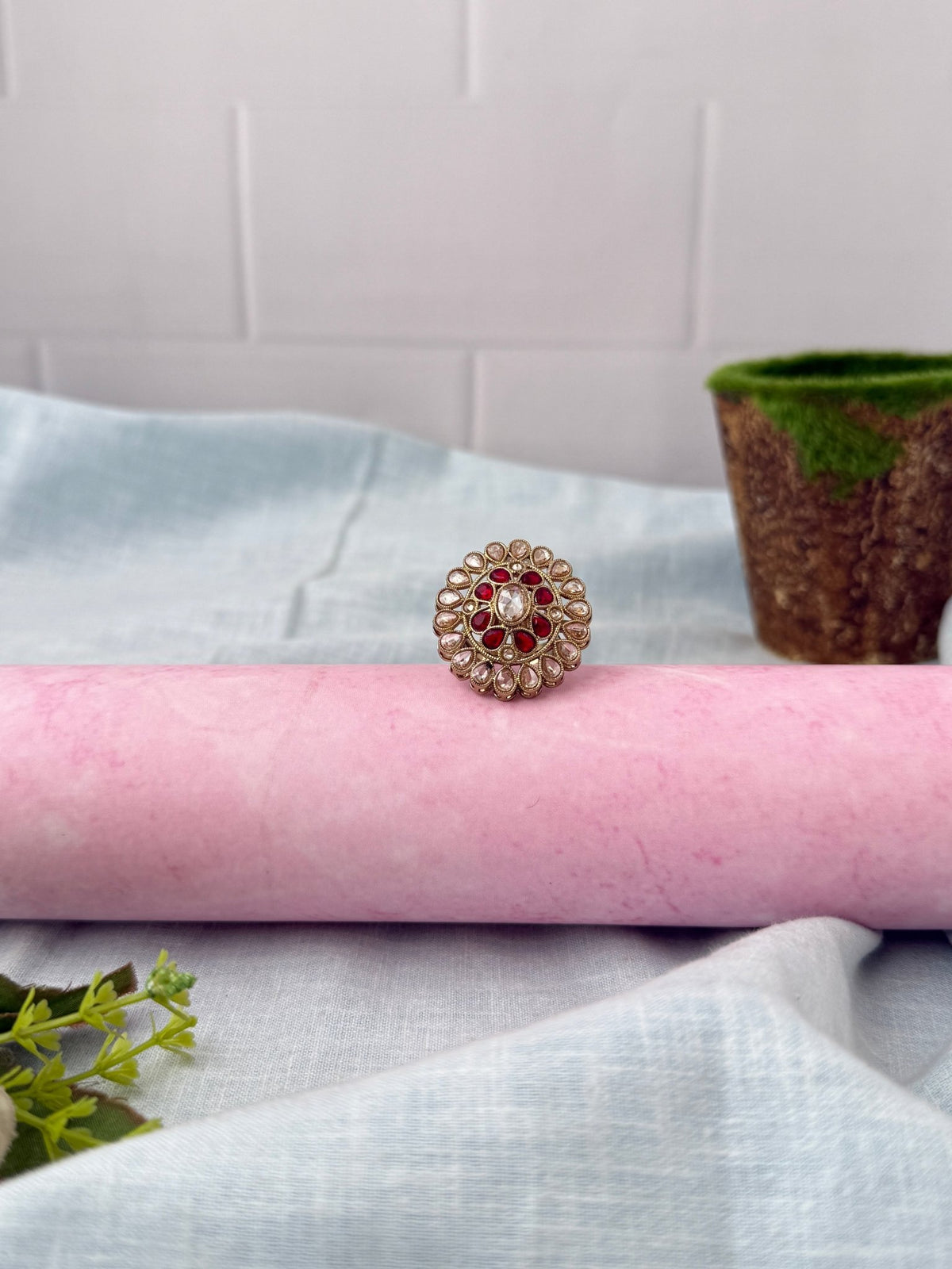 Kundan Premium Finger Ring| F0103 - Mahilas