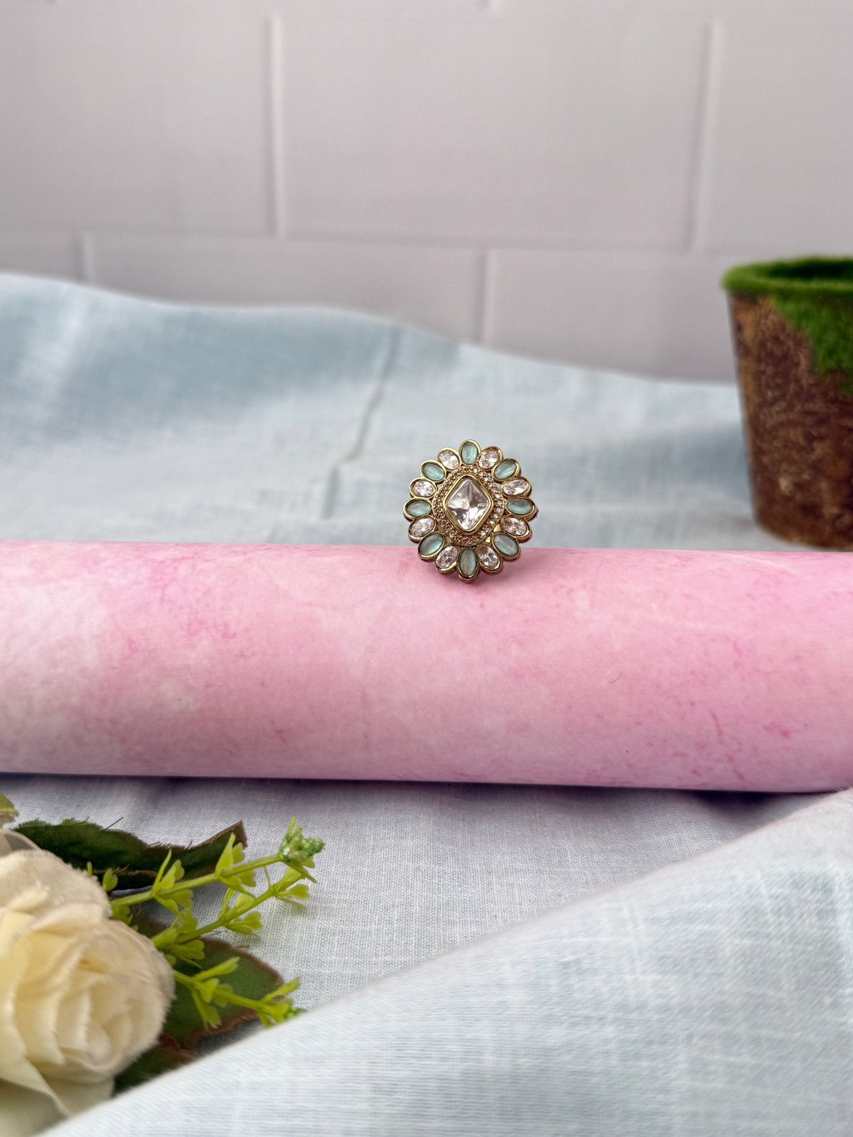Kundan Premium Finger Ring| F0109 - Mahilas