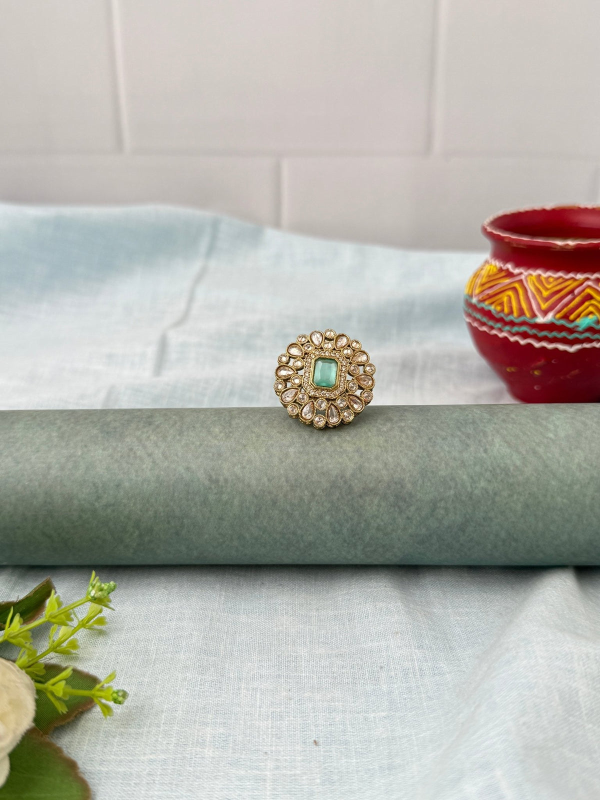 Kundan Premium Finger Ring| F0178 - Mahilas