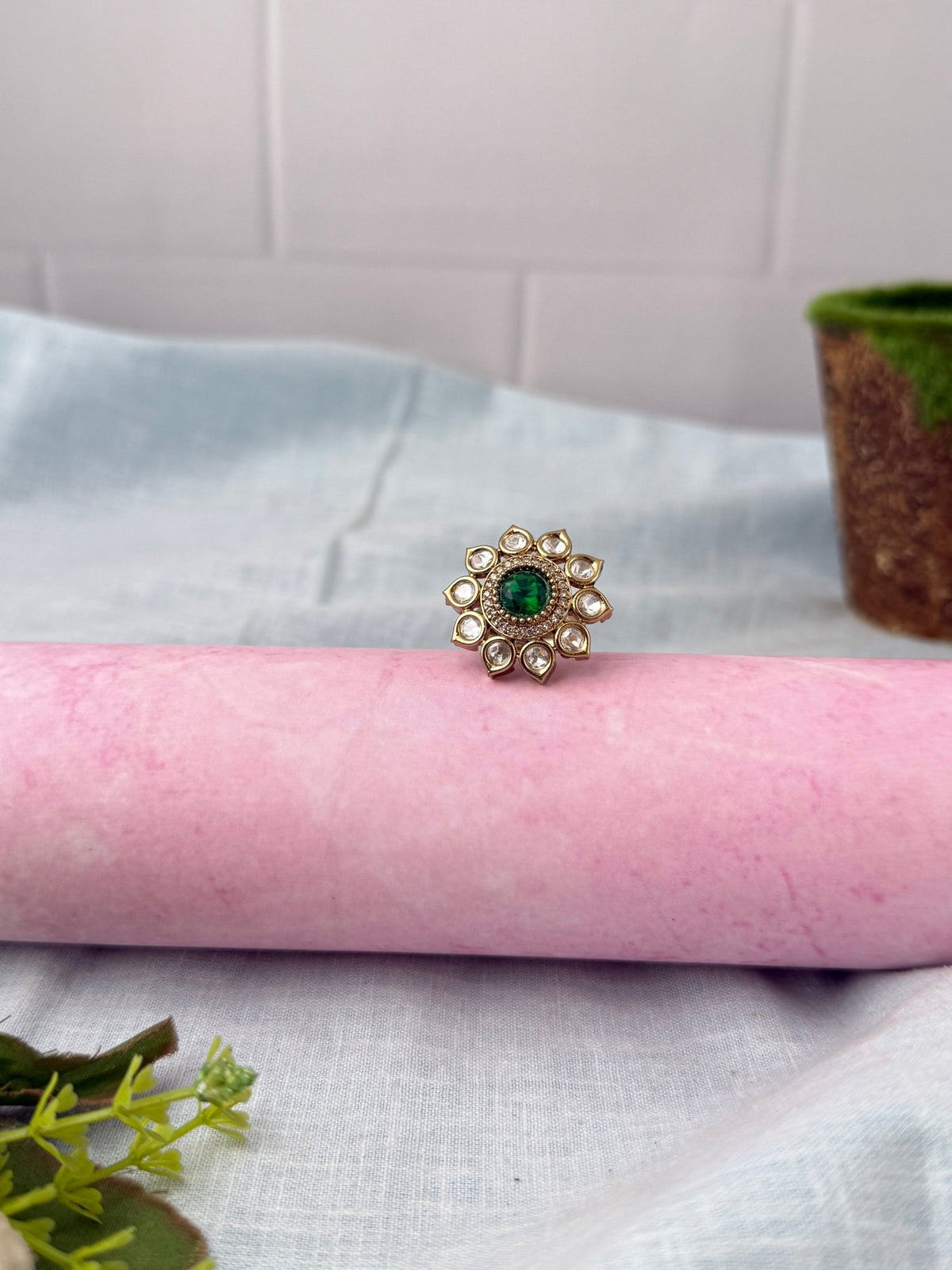 Kundan Premium Finger Ring| F0205 - Mahilas