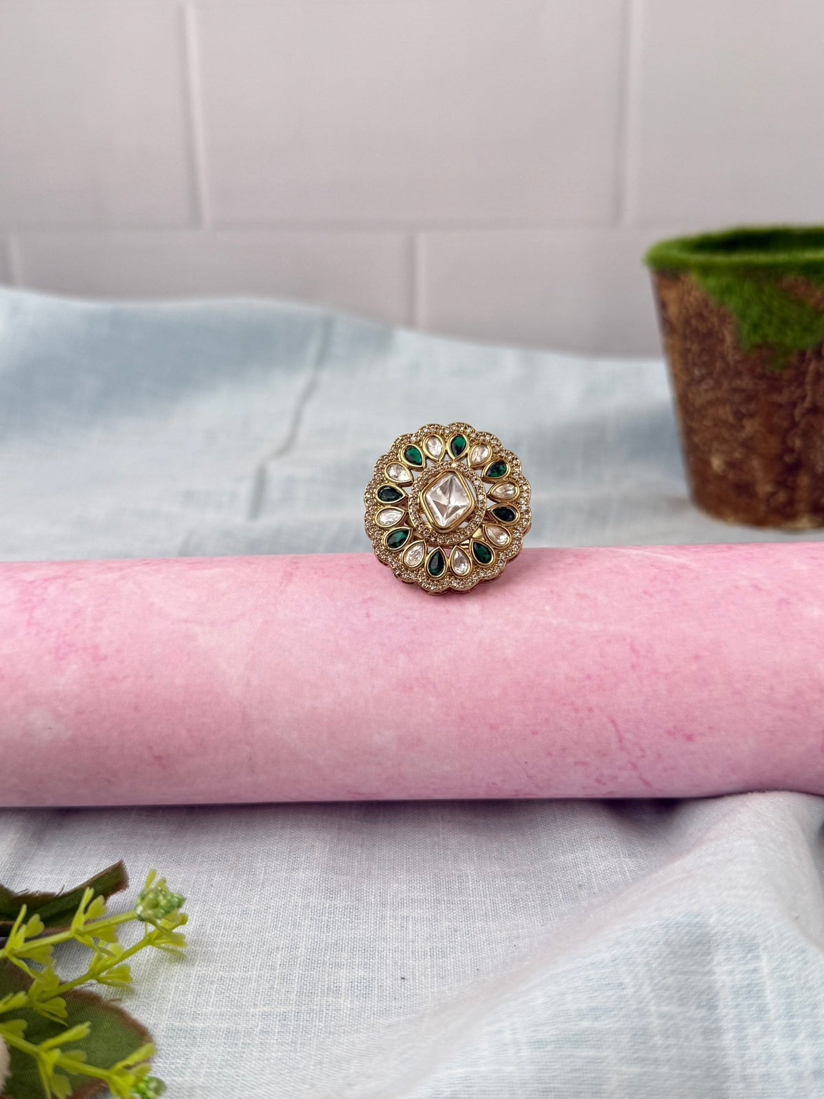 Kundan Premium Finger Ring| F0211 - Mahilas