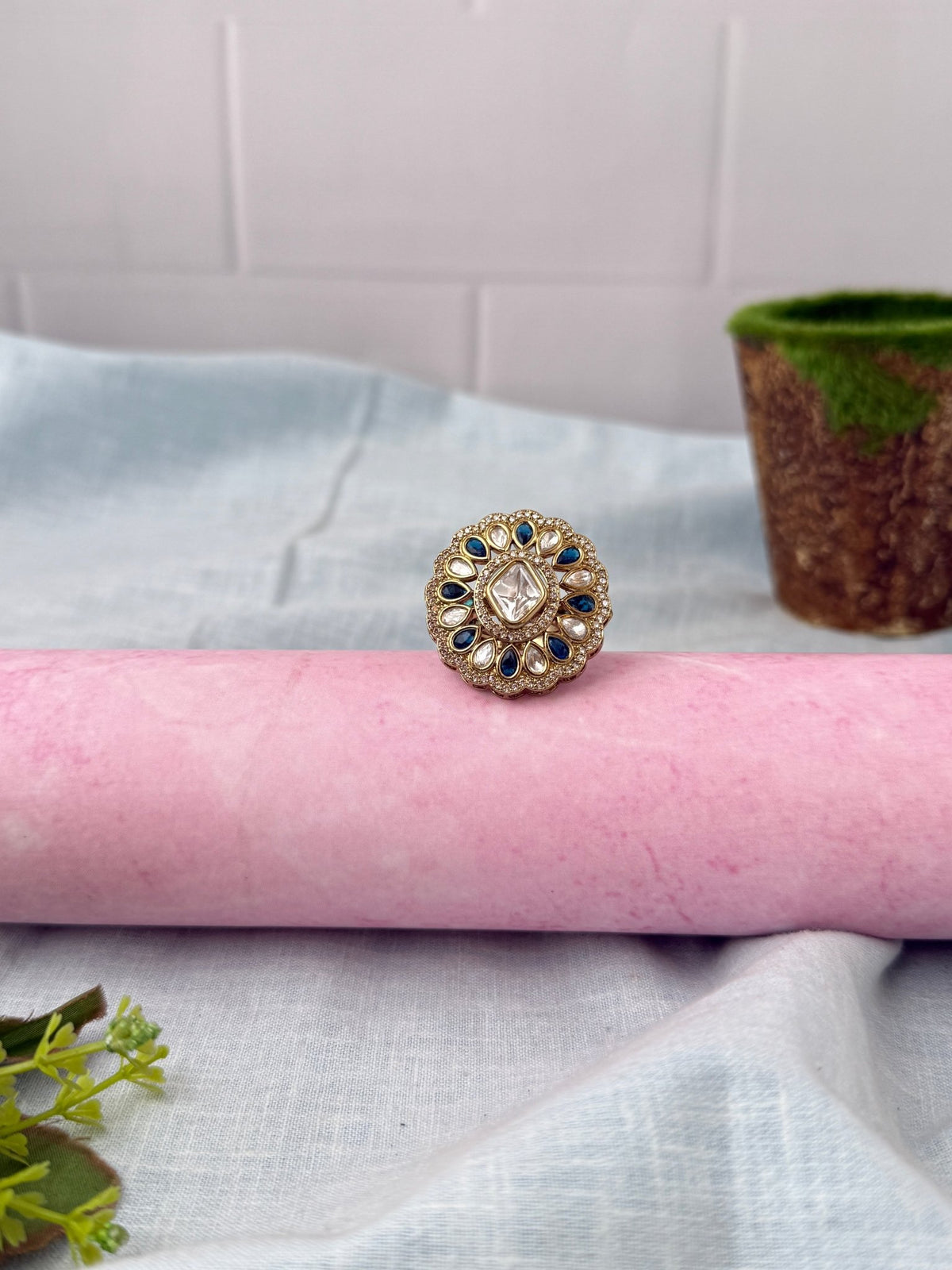 Kundan Premium Finger Ring| F0212 - Mahilas