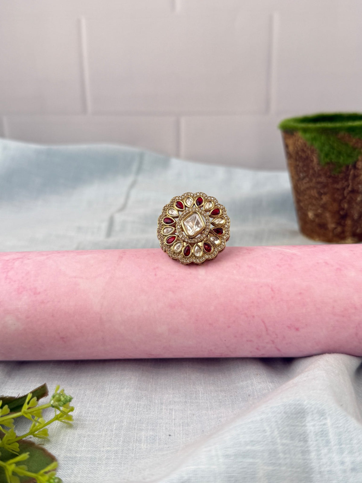 Kundan Premium Finger Ring| F0213 - Mahilas