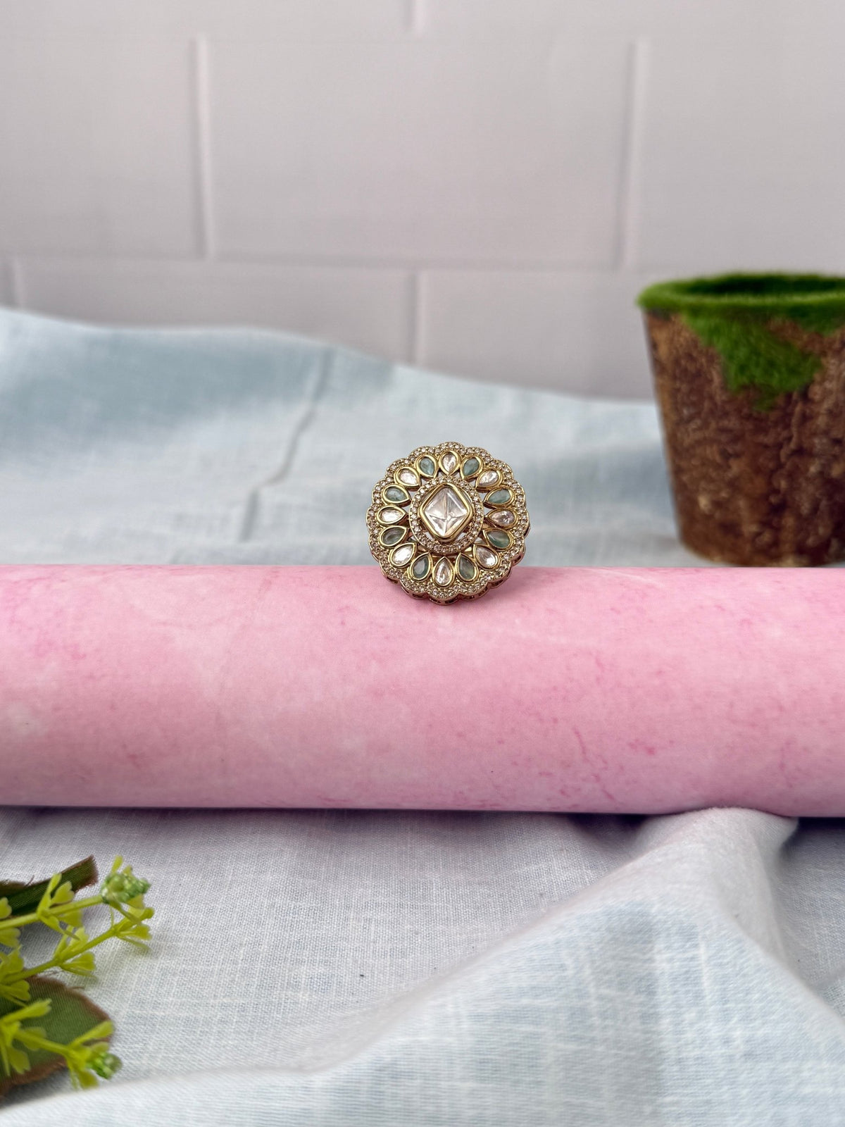 Kundan Premium Finger Ring| F0214 - Mahilas