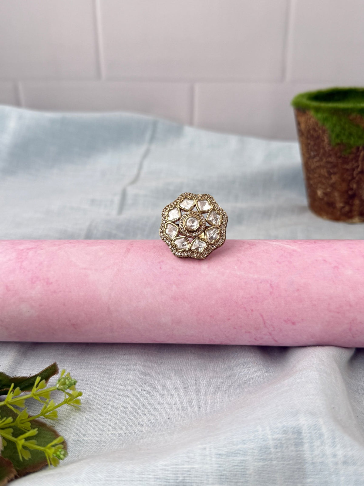 Kundan Premium Finger Ring| F0216 - Mahilas
