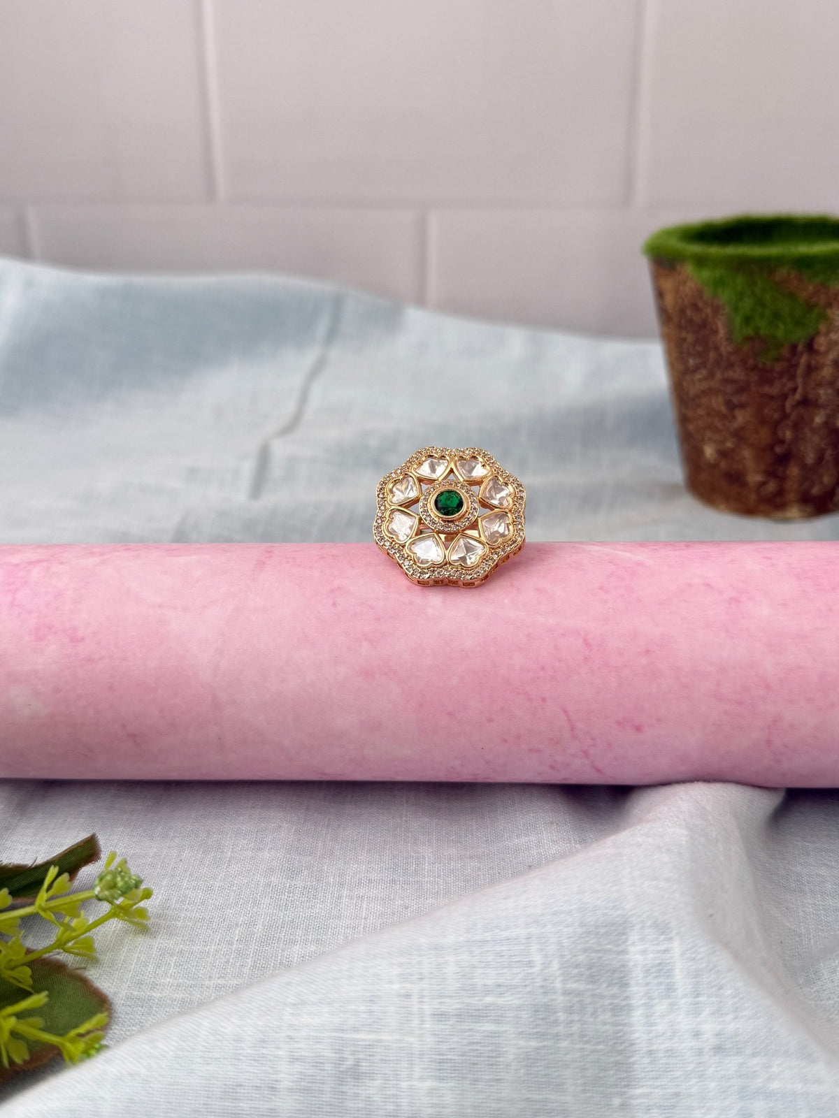 Kundan Premium Finger Ring| F0217 A - Mahilas